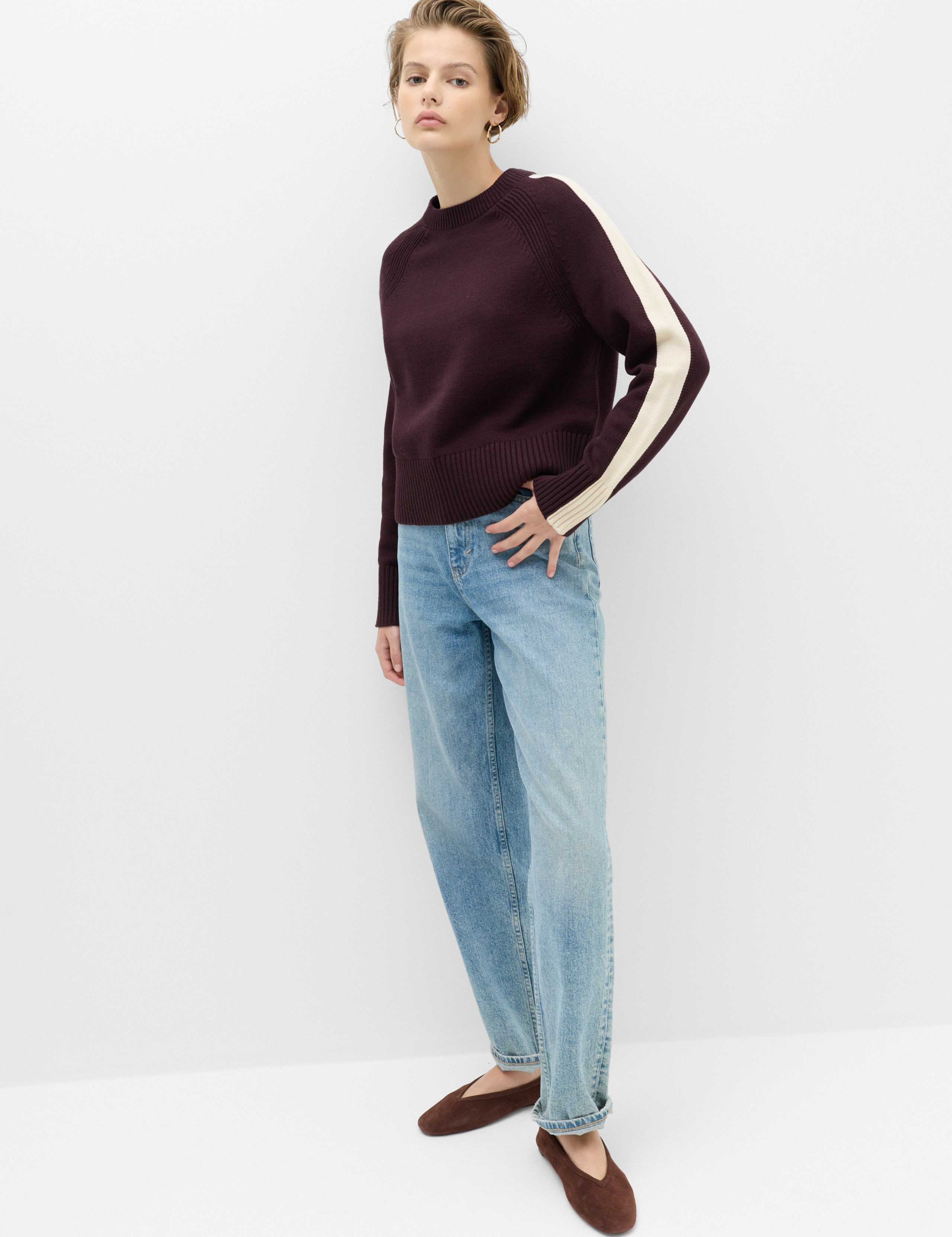 Cotton Rich Striped Crew Neck Jumper 5 of 5