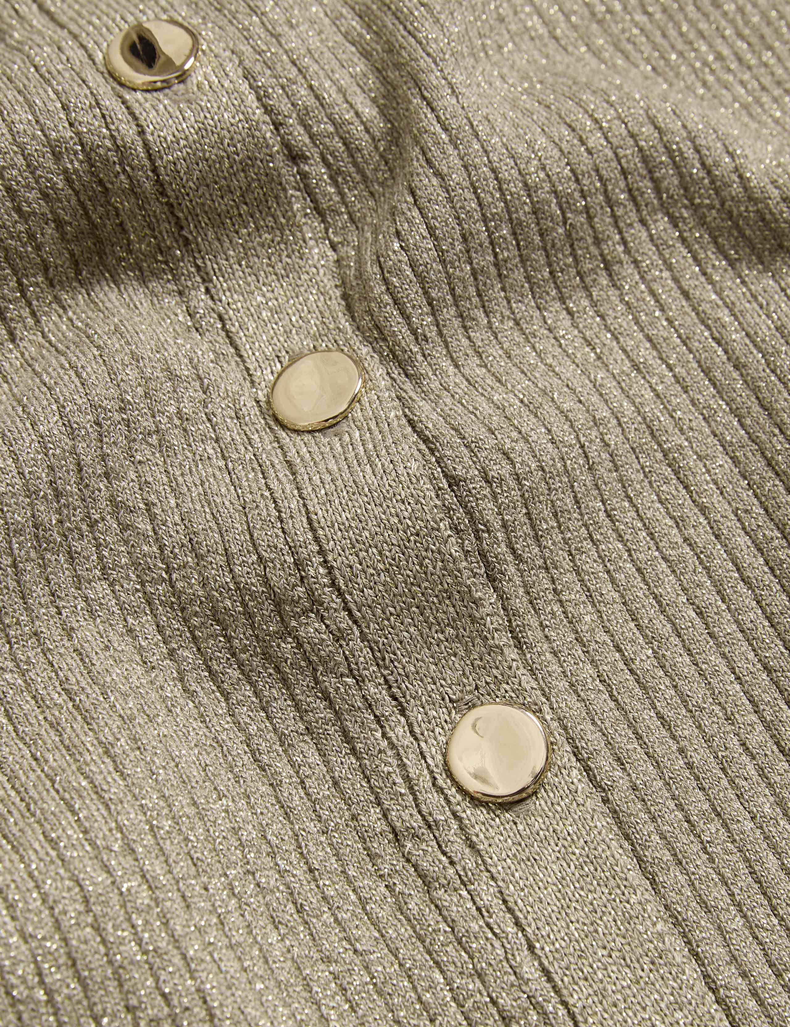 Metallic Crew Neck Slim Fit Cardigan 7 of 7