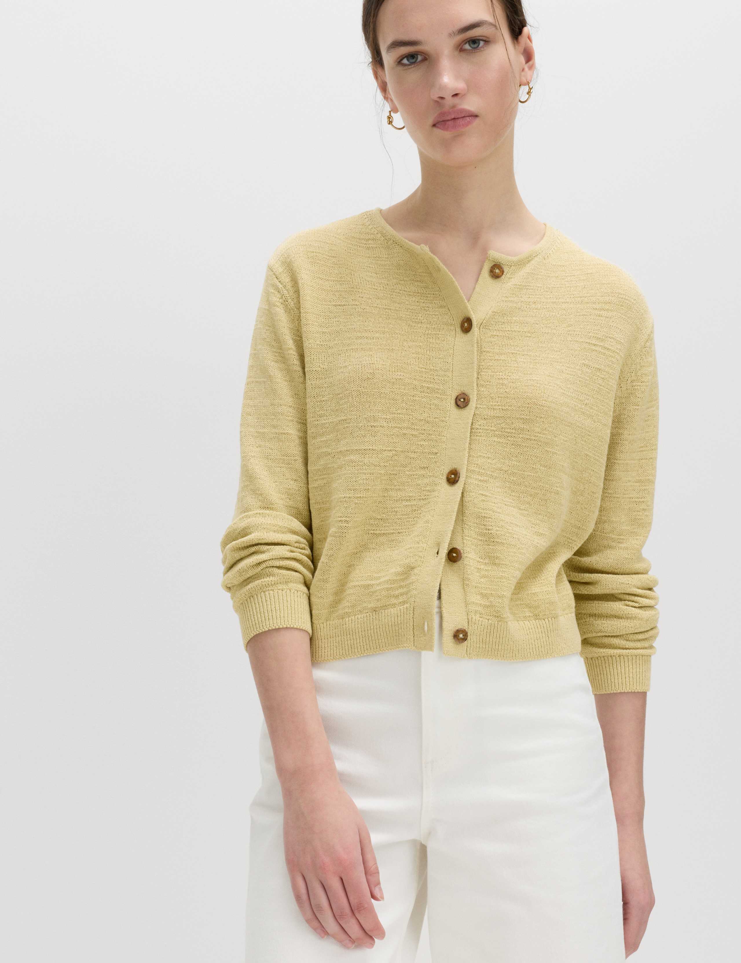 Cotton Rich Button Through Cropped Cardigan 3 of 6