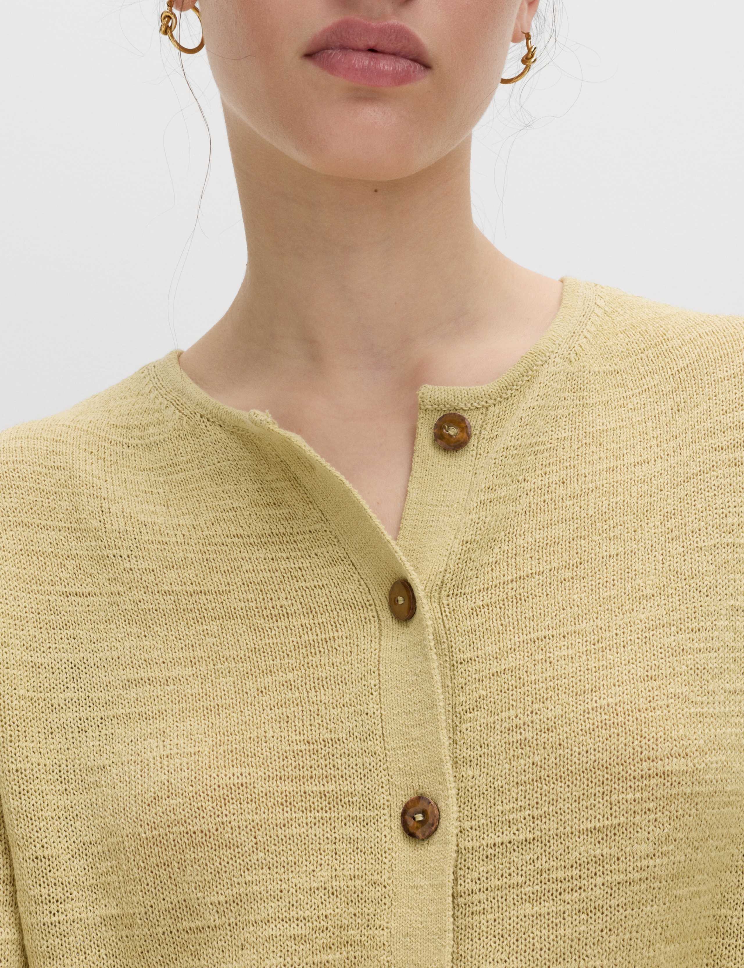 Cotton Rich Button Through Cropped Cardigan 4 of 6