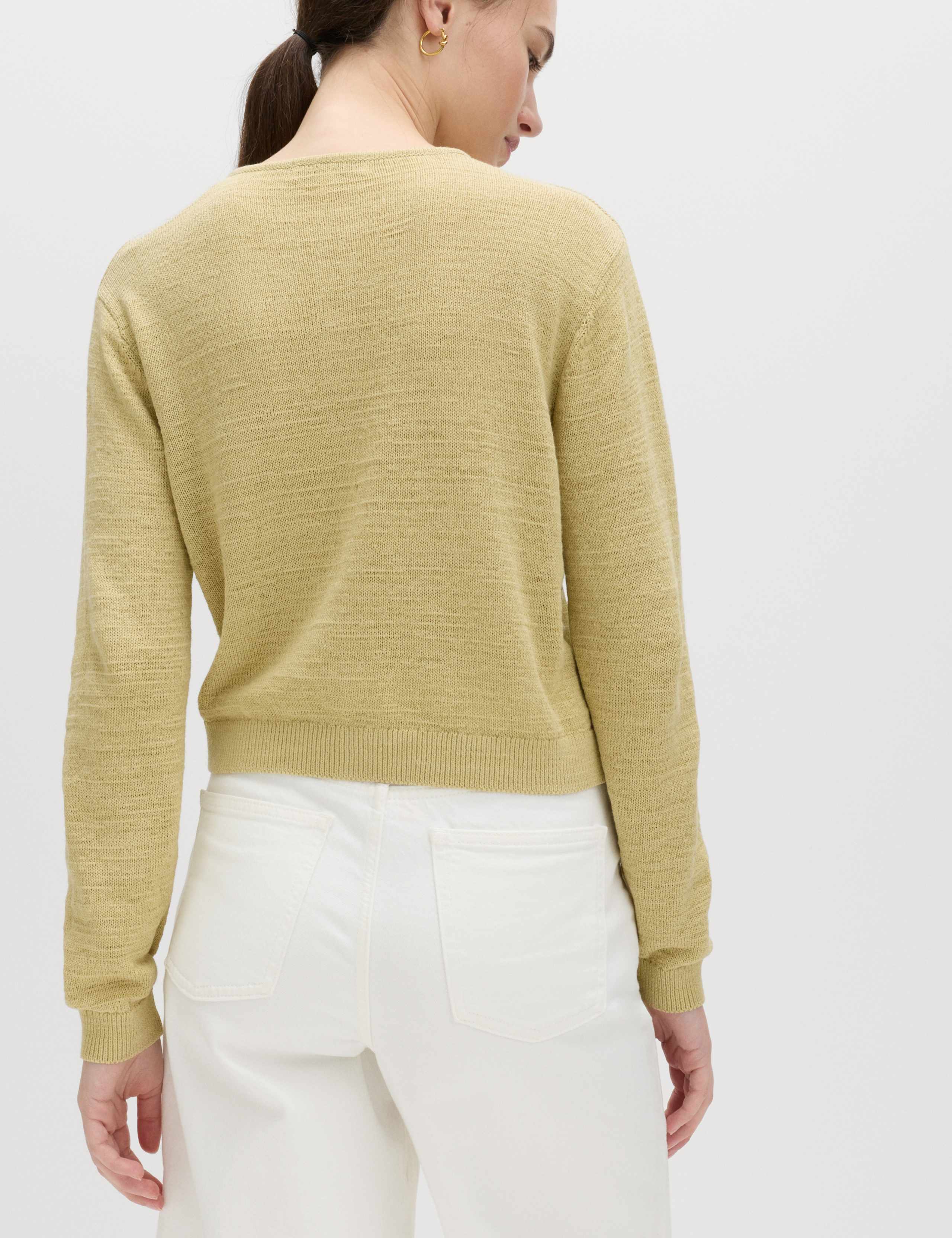 Cotton Rich Button Through Cropped Cardigan 5 of 6