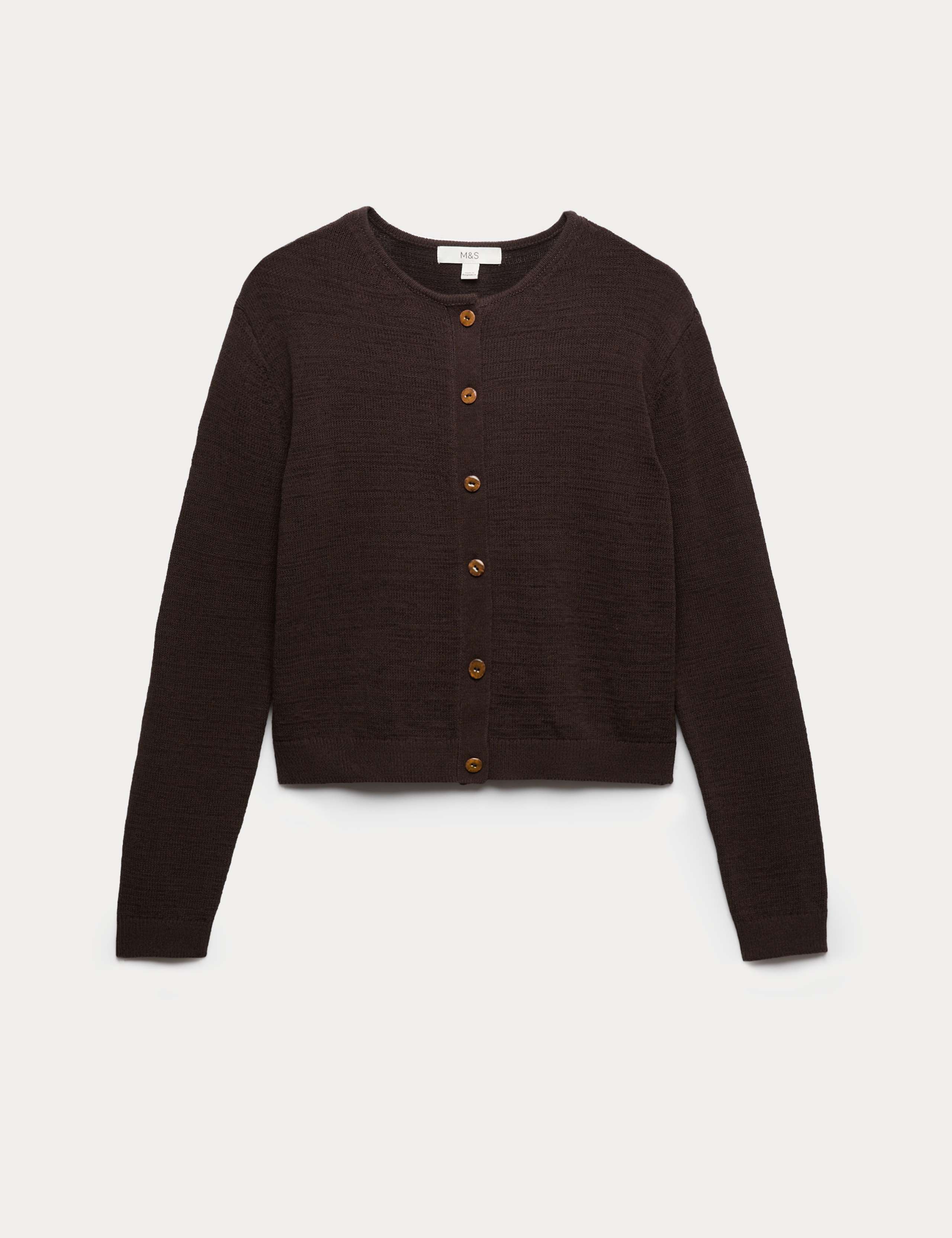 Cotton Rich Button Through Cropped Cardigan 2 of 5