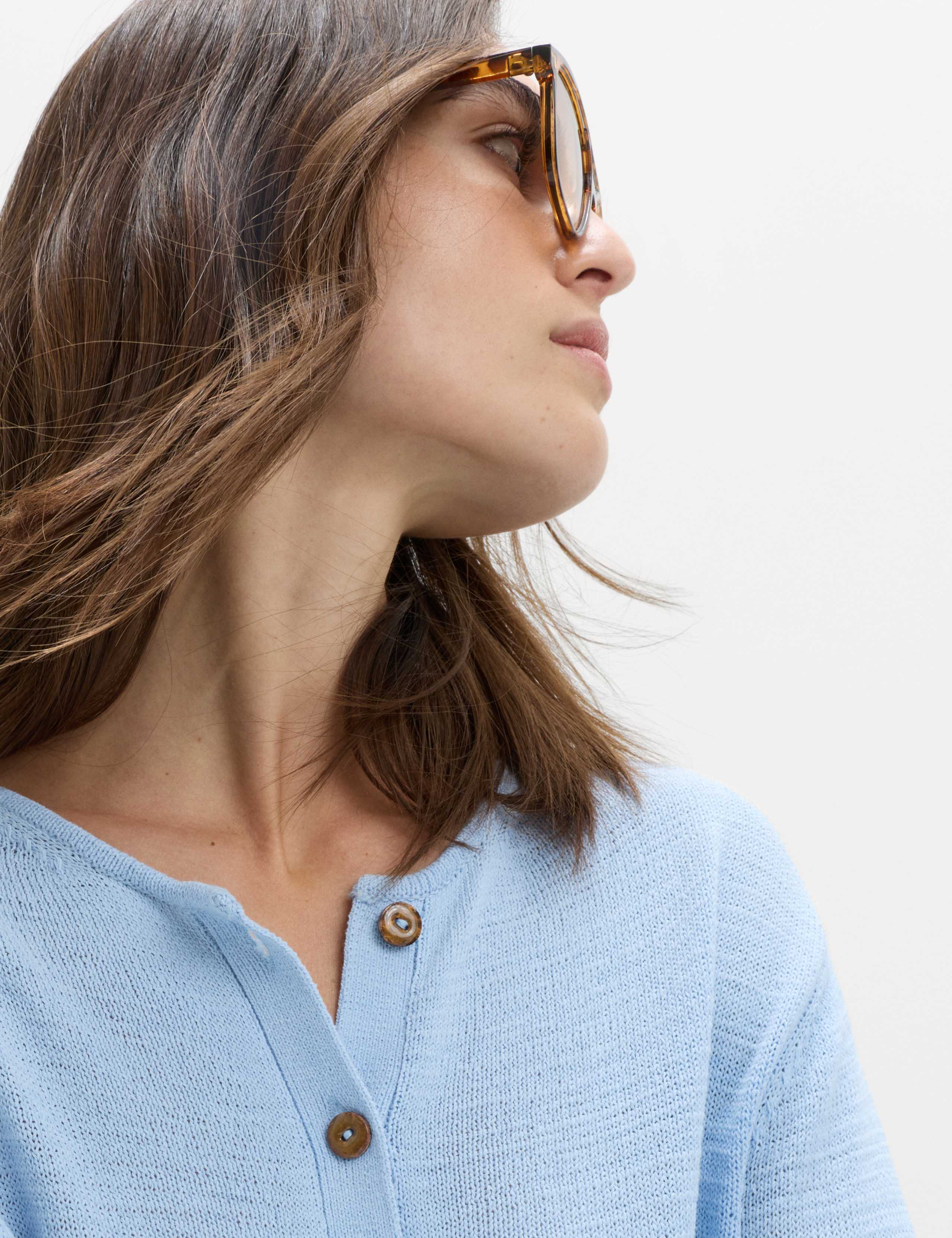 Cotton Rich Button Through Cropped Cardigan 3 of 7