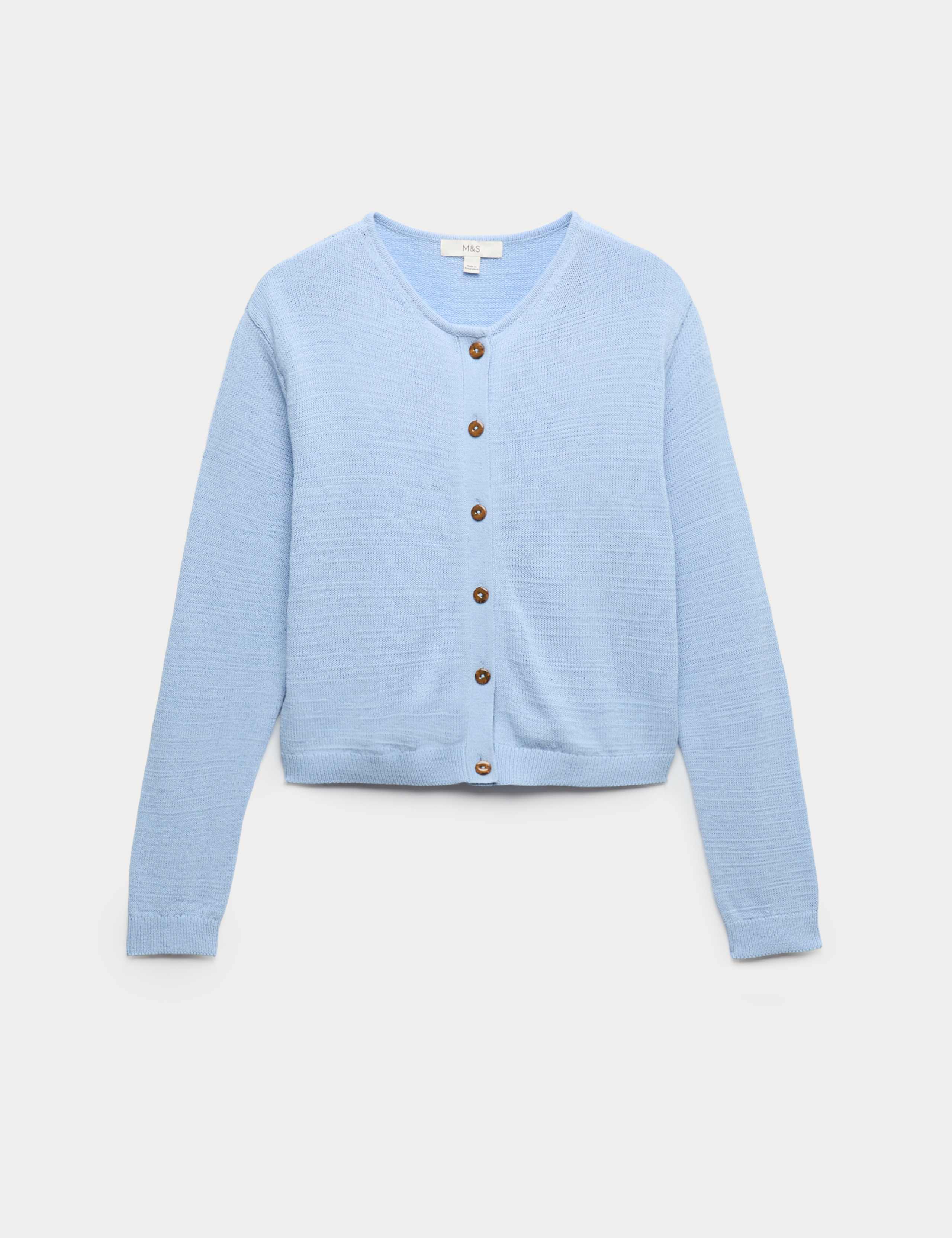 Cotton Rich Button Through Cropped Cardigan 2 of 7
