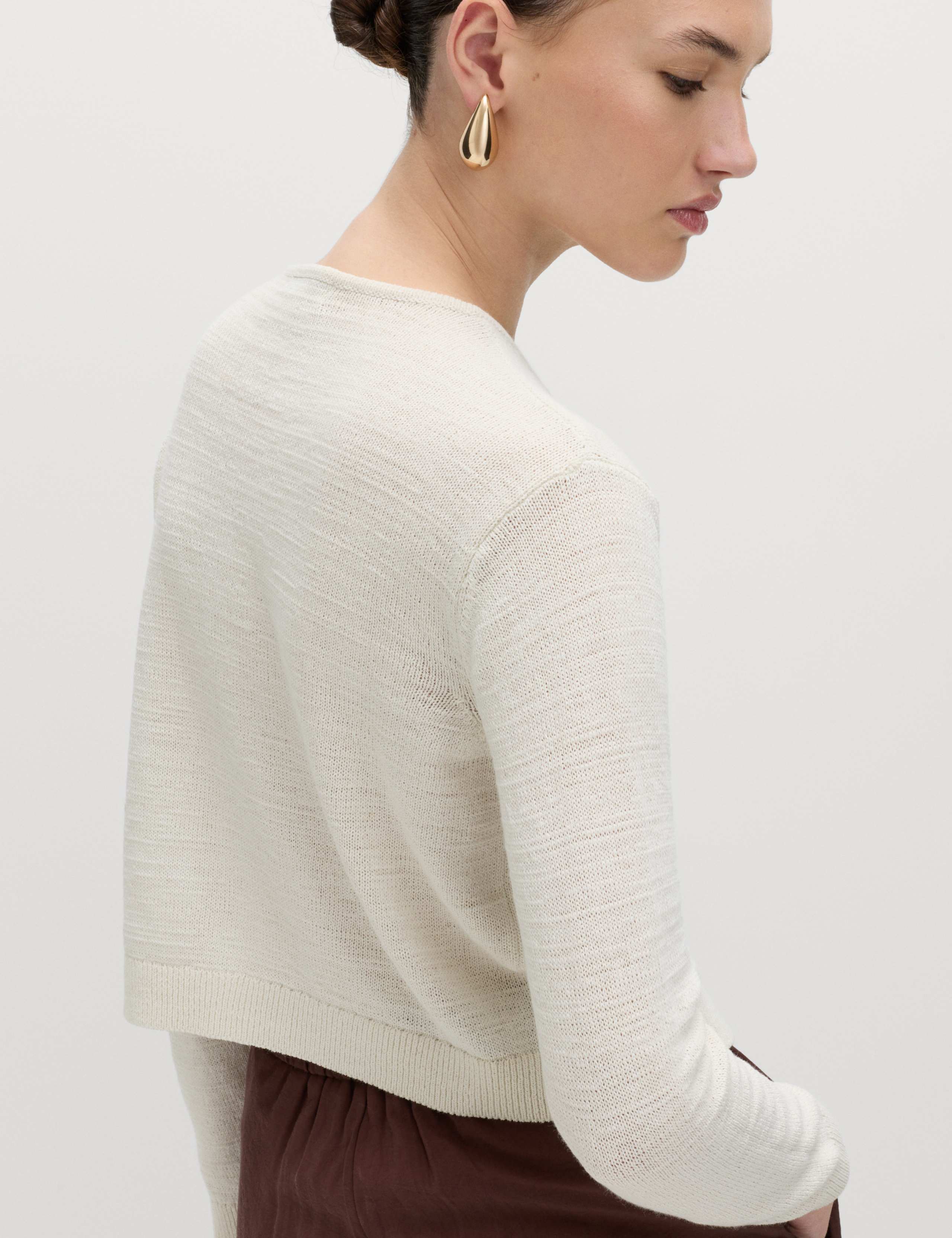 Cotton Rich Button Through Cropped Cardigan 5 of 5