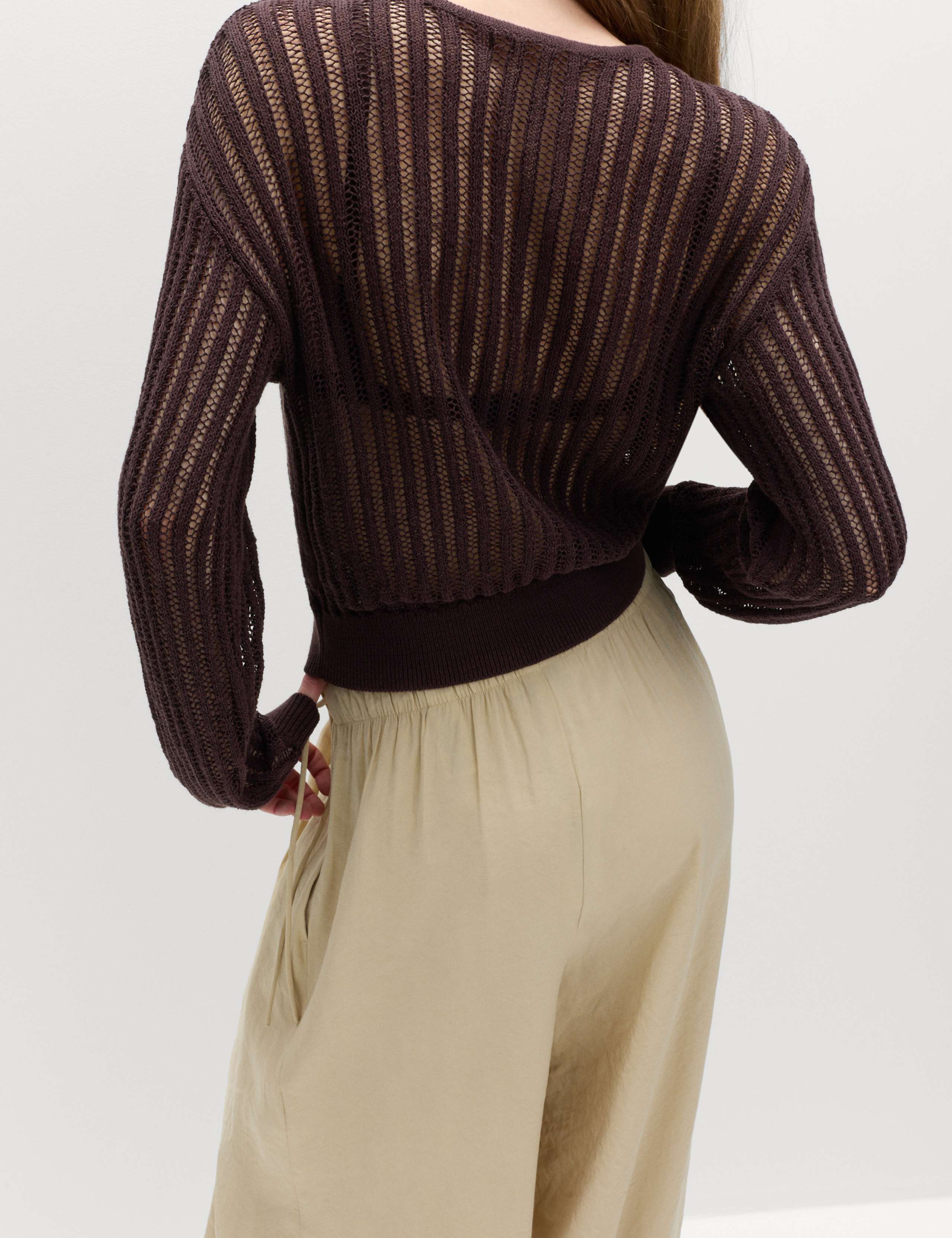 Cotton Rich Textured Crew Neck Jumper 3 of 5