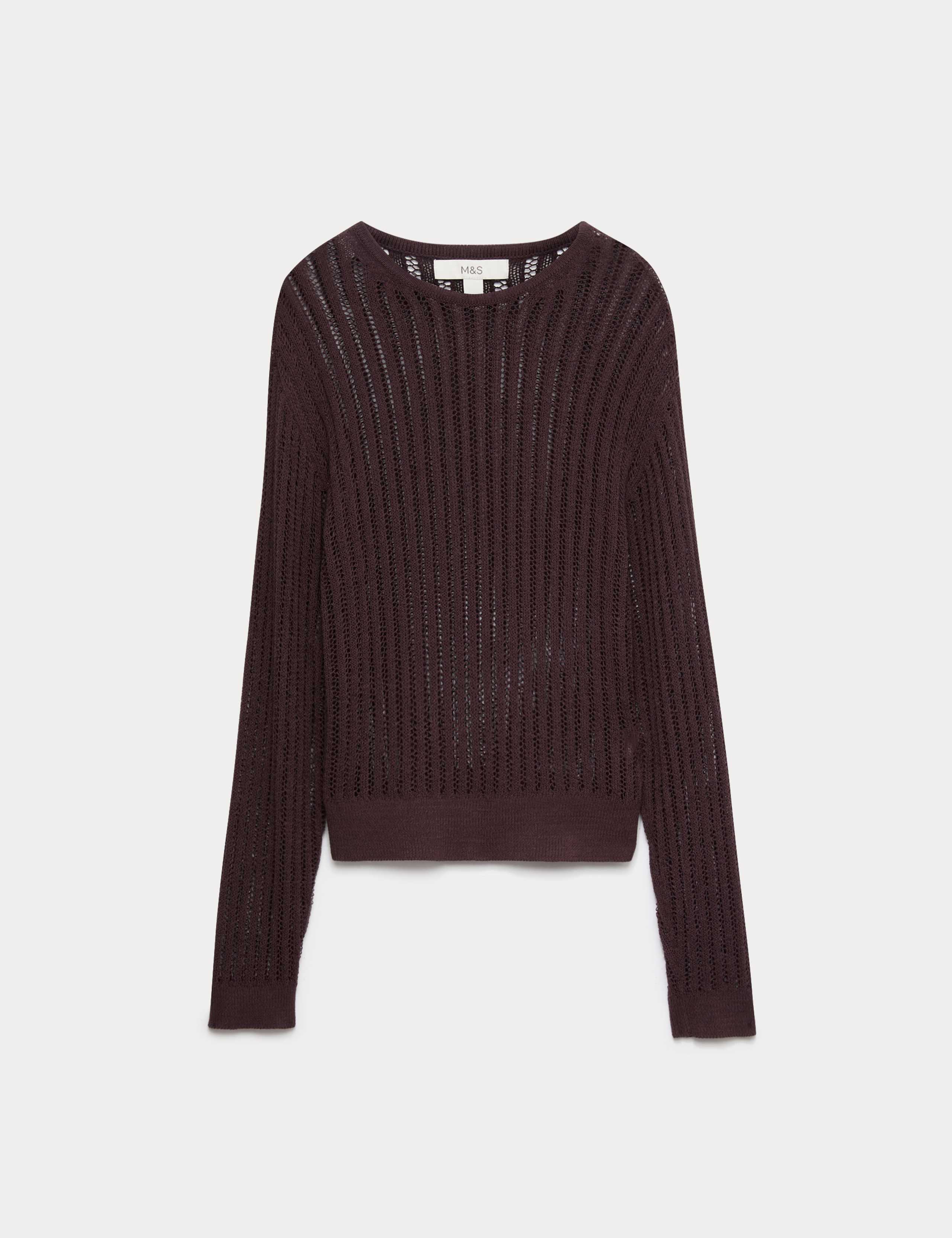 Cotton Rich Textured Crew Neck Jumper 2 of 5