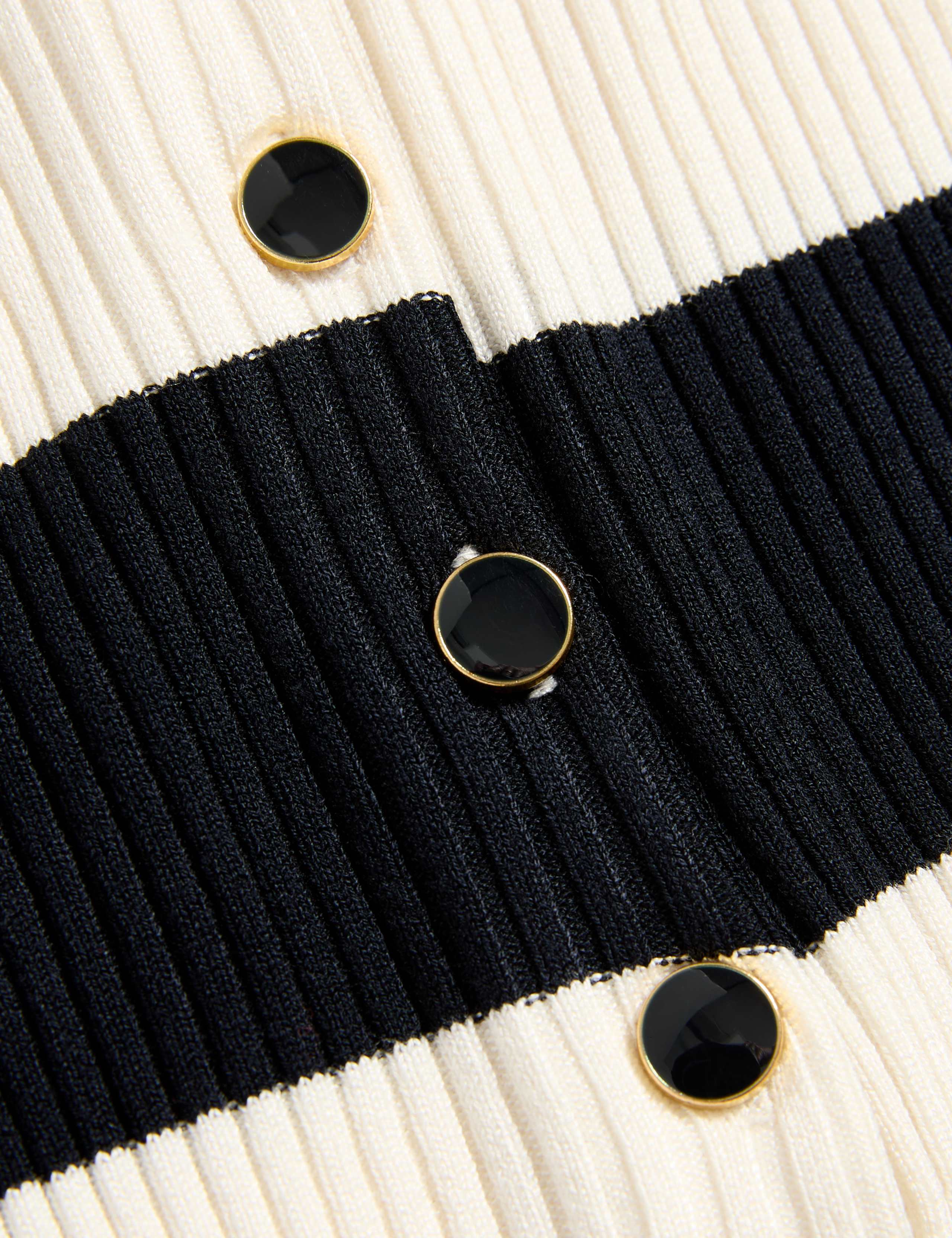 Striped Collared Knitted Vest 5 of 5