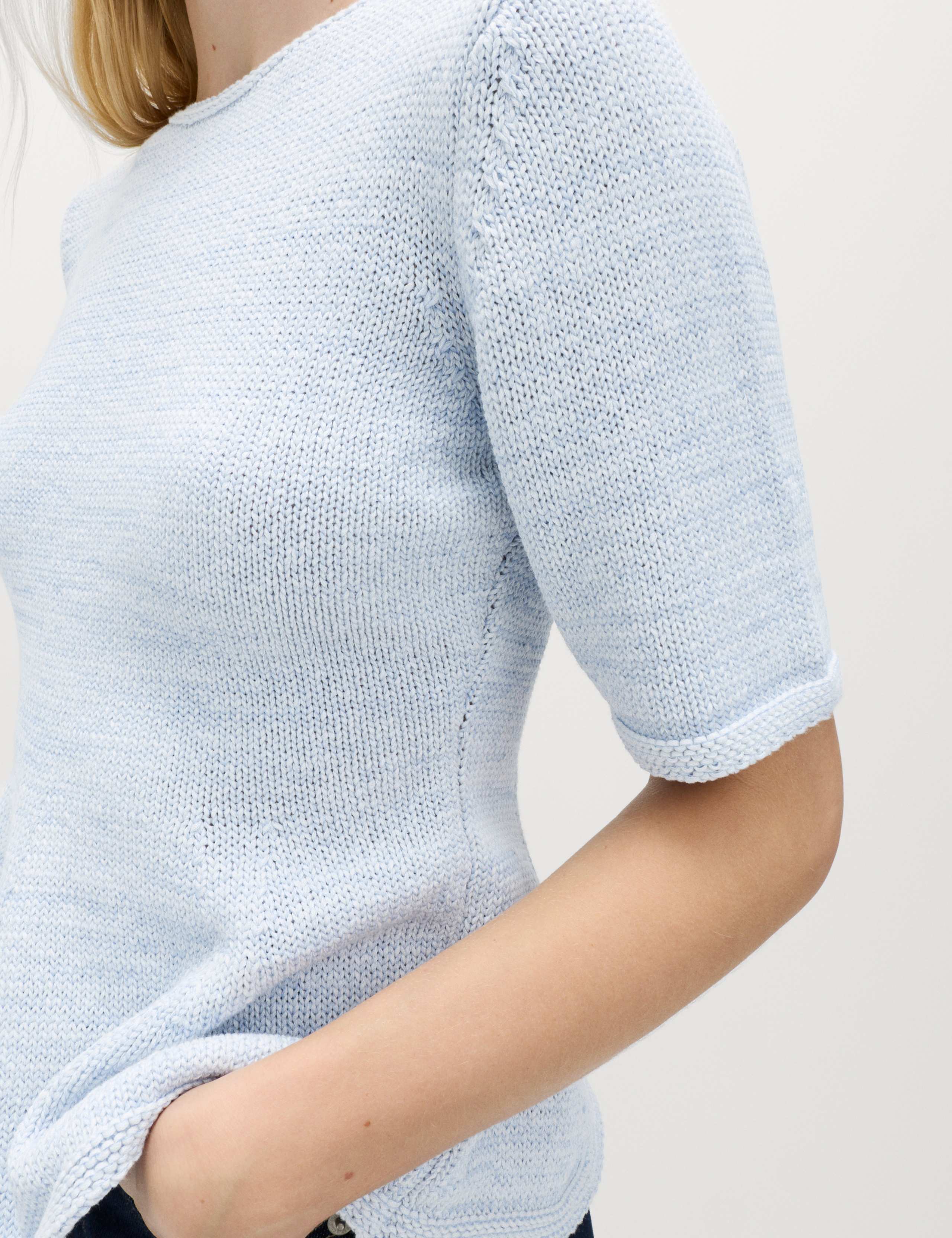 Cotton-Rich Peplum Knitted Top 3 of 7