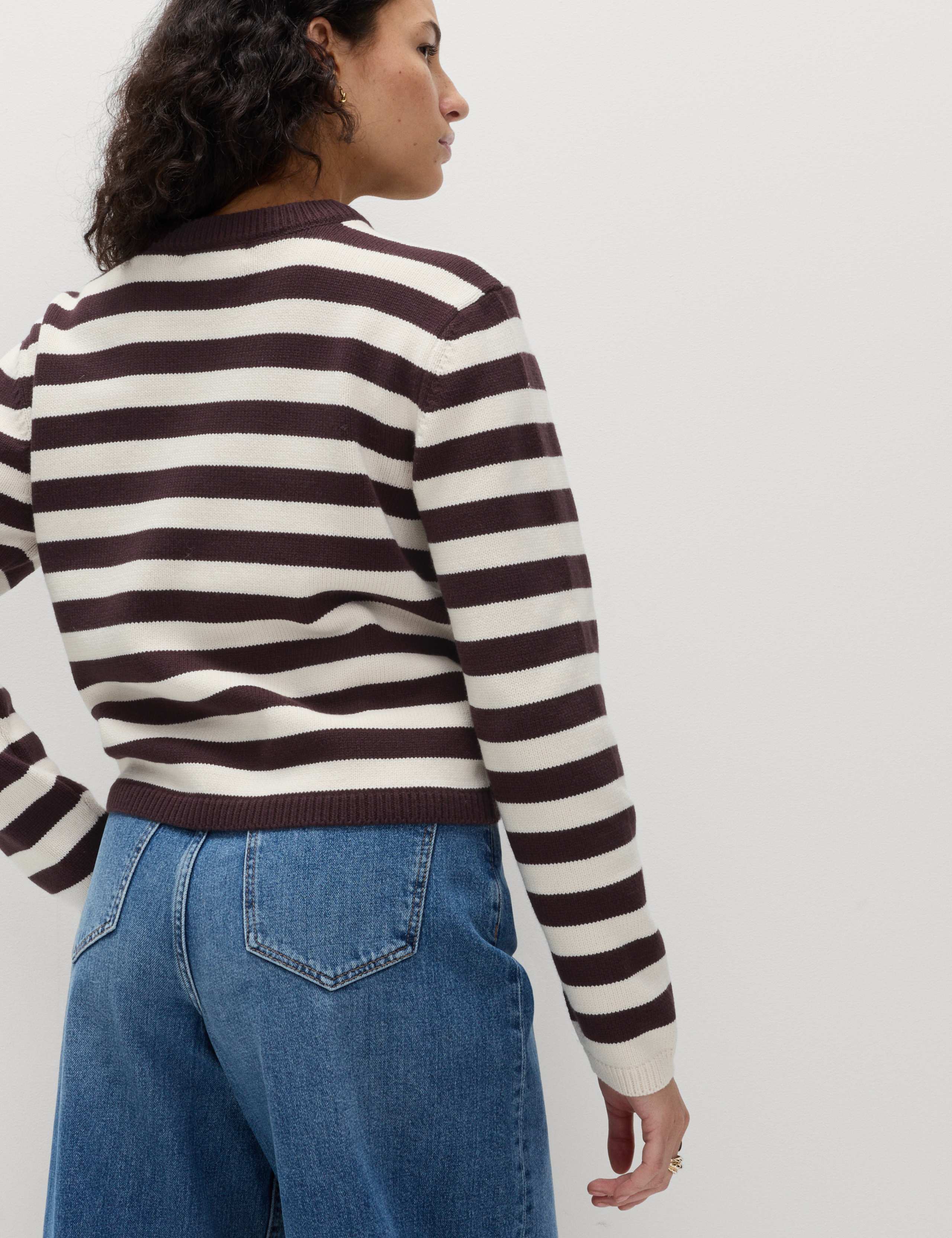 Cotton Rich Striped Cropped Jumper 4 of 4