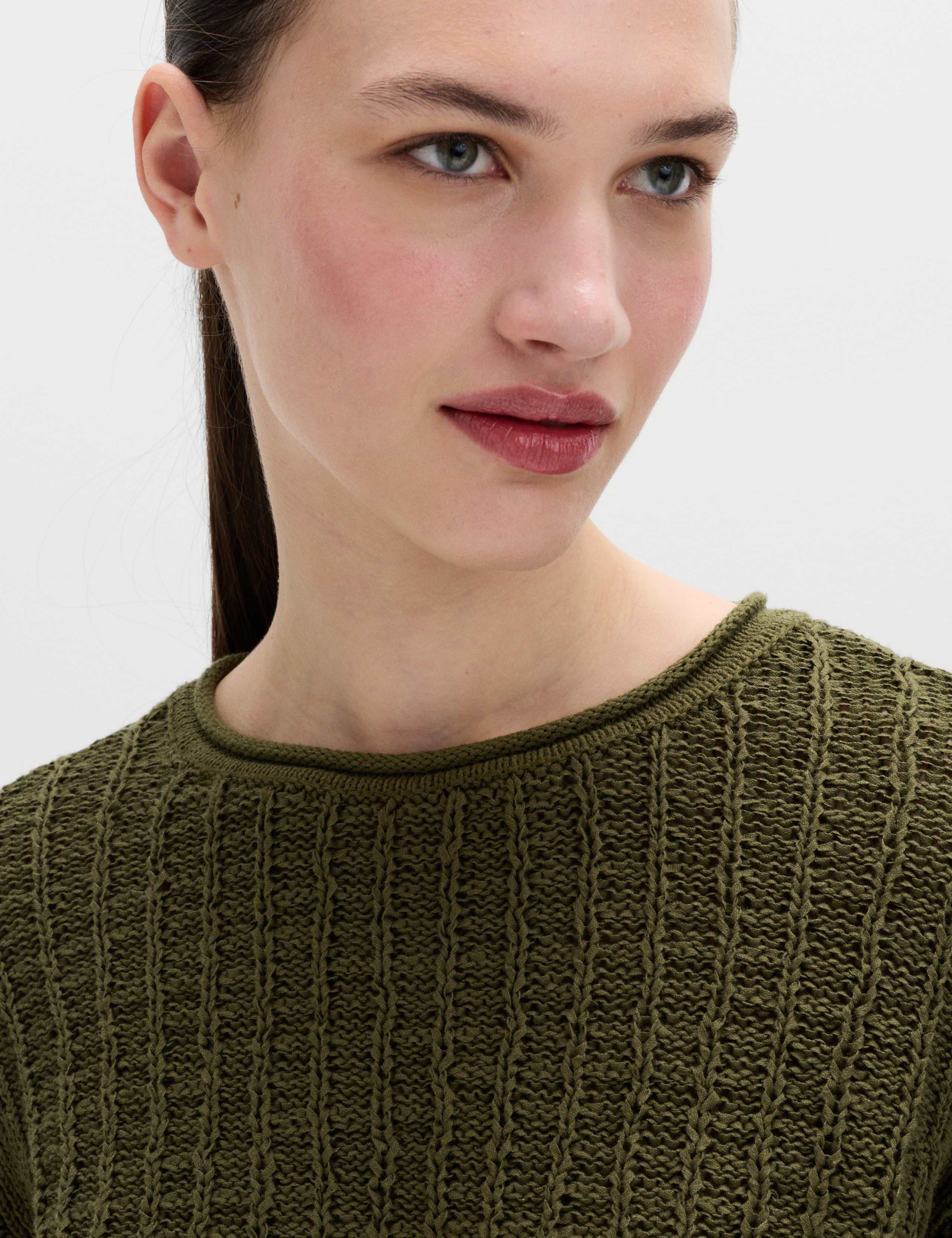 Cotton Rich Textured Crew Neck Jumper 5 of 6