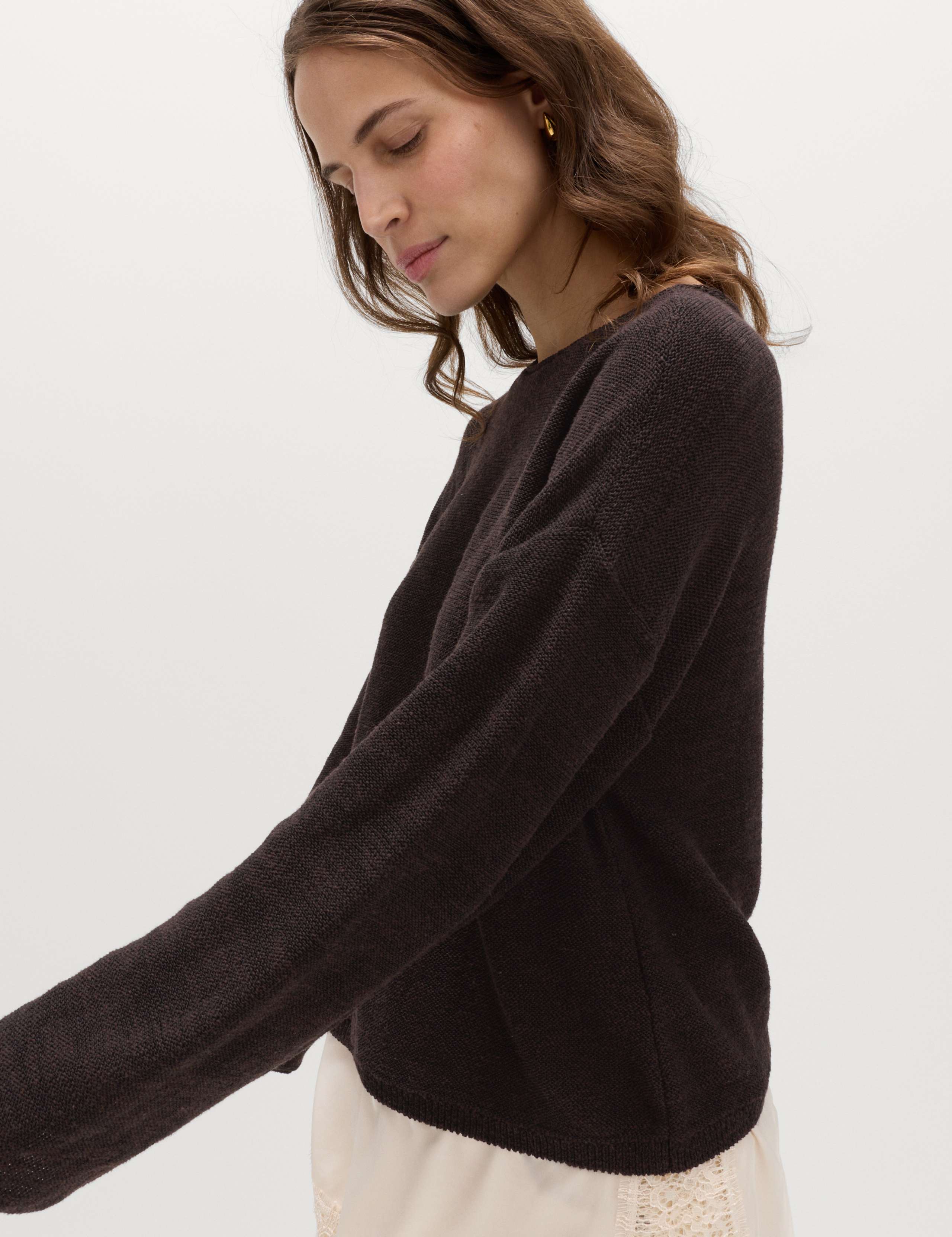 Cotton Blend Lace Detail Jumper 5 of 7