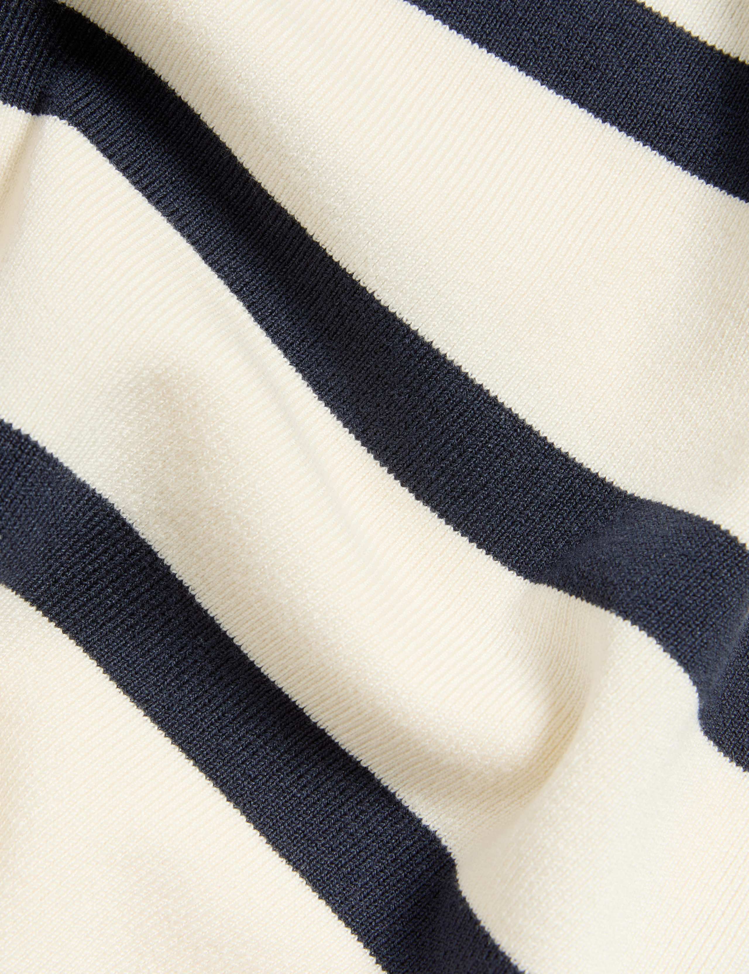 Striped Knitted Collared Button Front Cardigan 6 of 6
