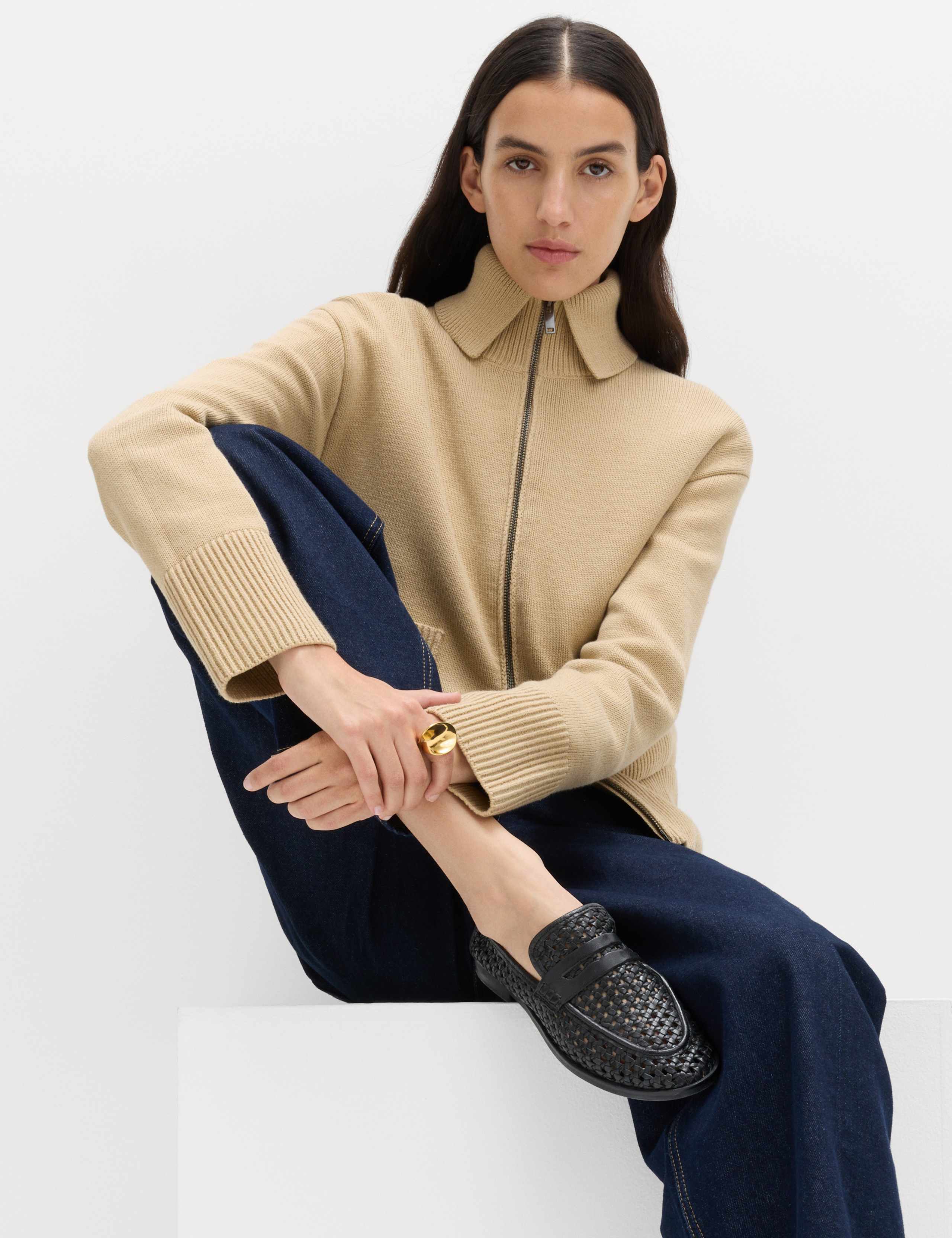 Cotton Rich Pocket Detail Collared Knitted Jacket 6 of 6