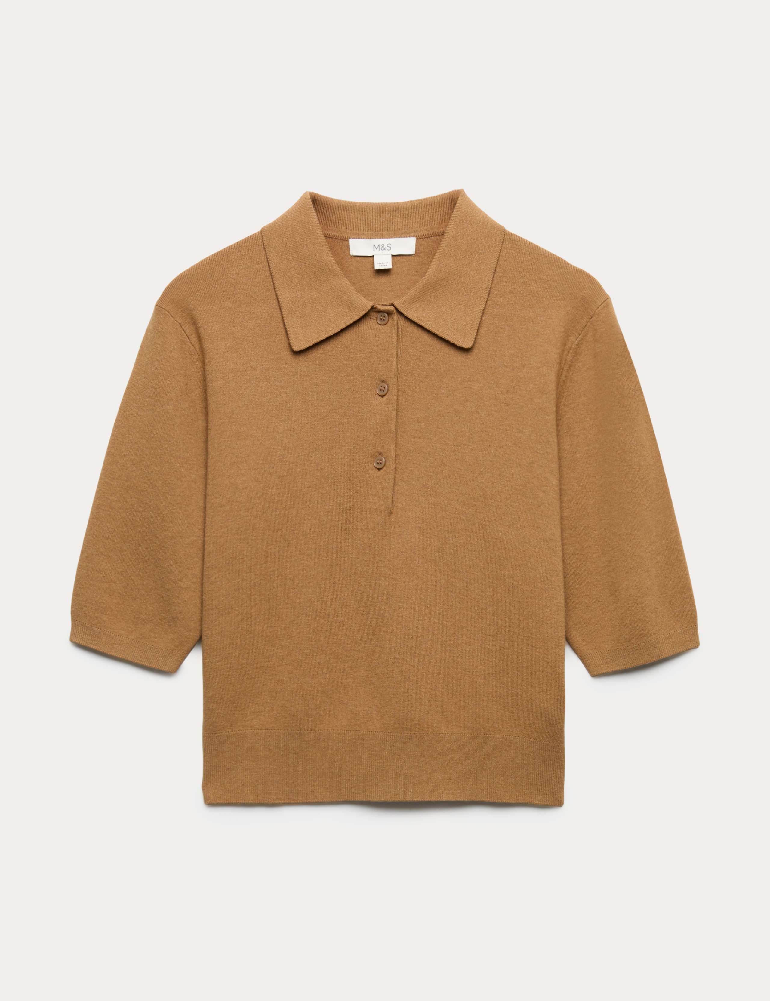 Collared Cropped Knitted Top 2 of 6