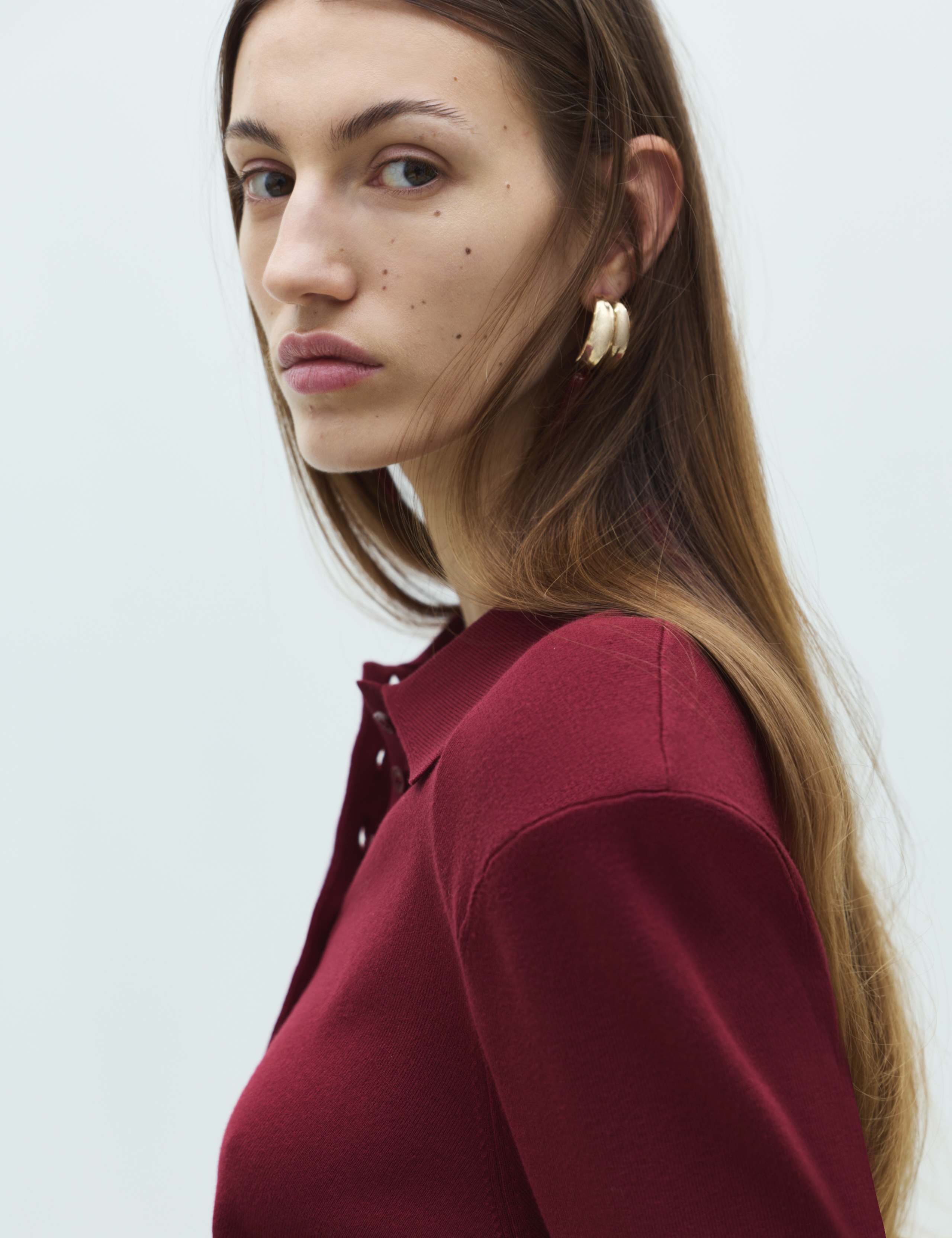 Collared Slim Fit Cropped Knitted Top 3 of 7