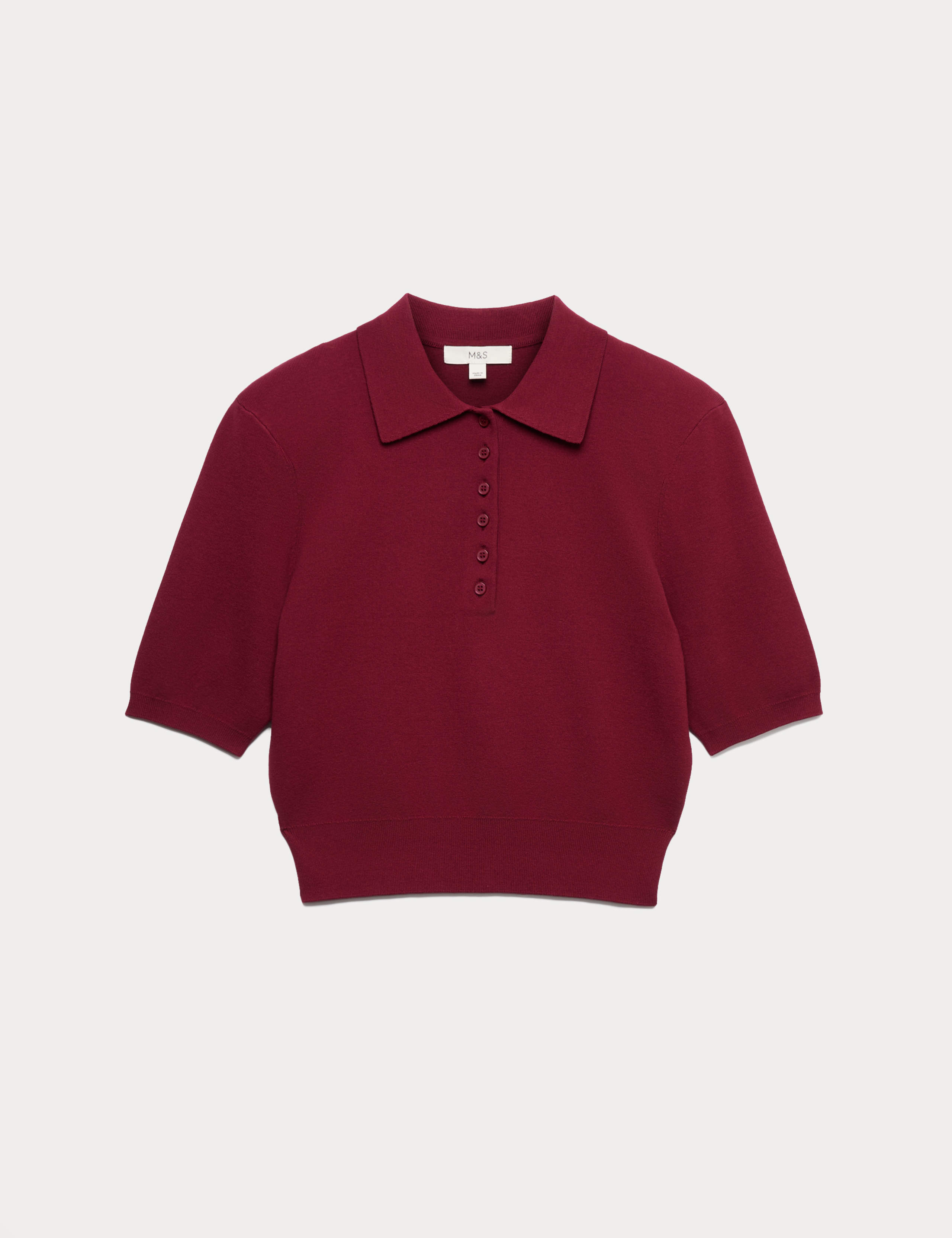 Collared Slim Fit Cropped Knitted Top 2 of 7