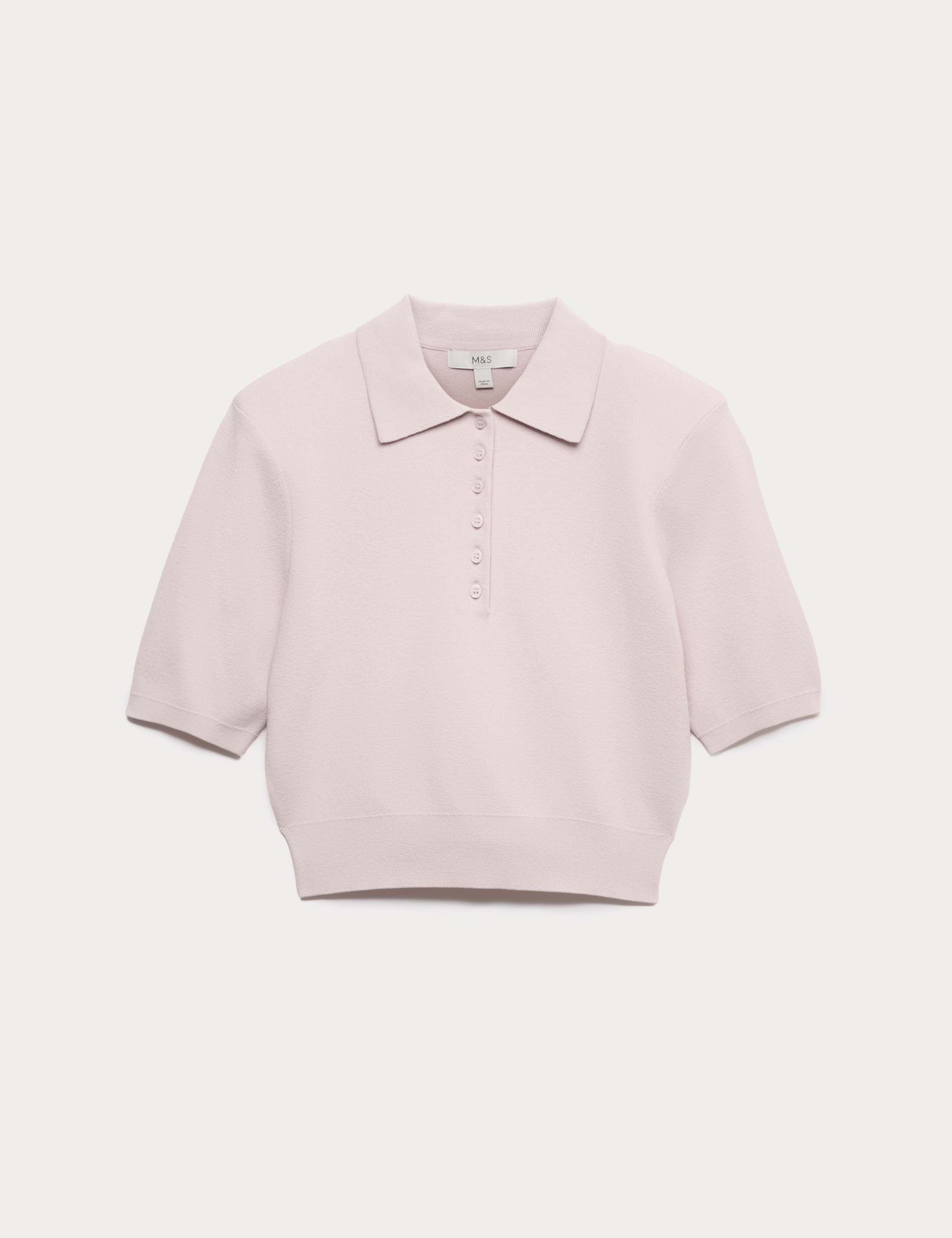 Collared Slim Fit Cropped Knitted Top 2 of 7