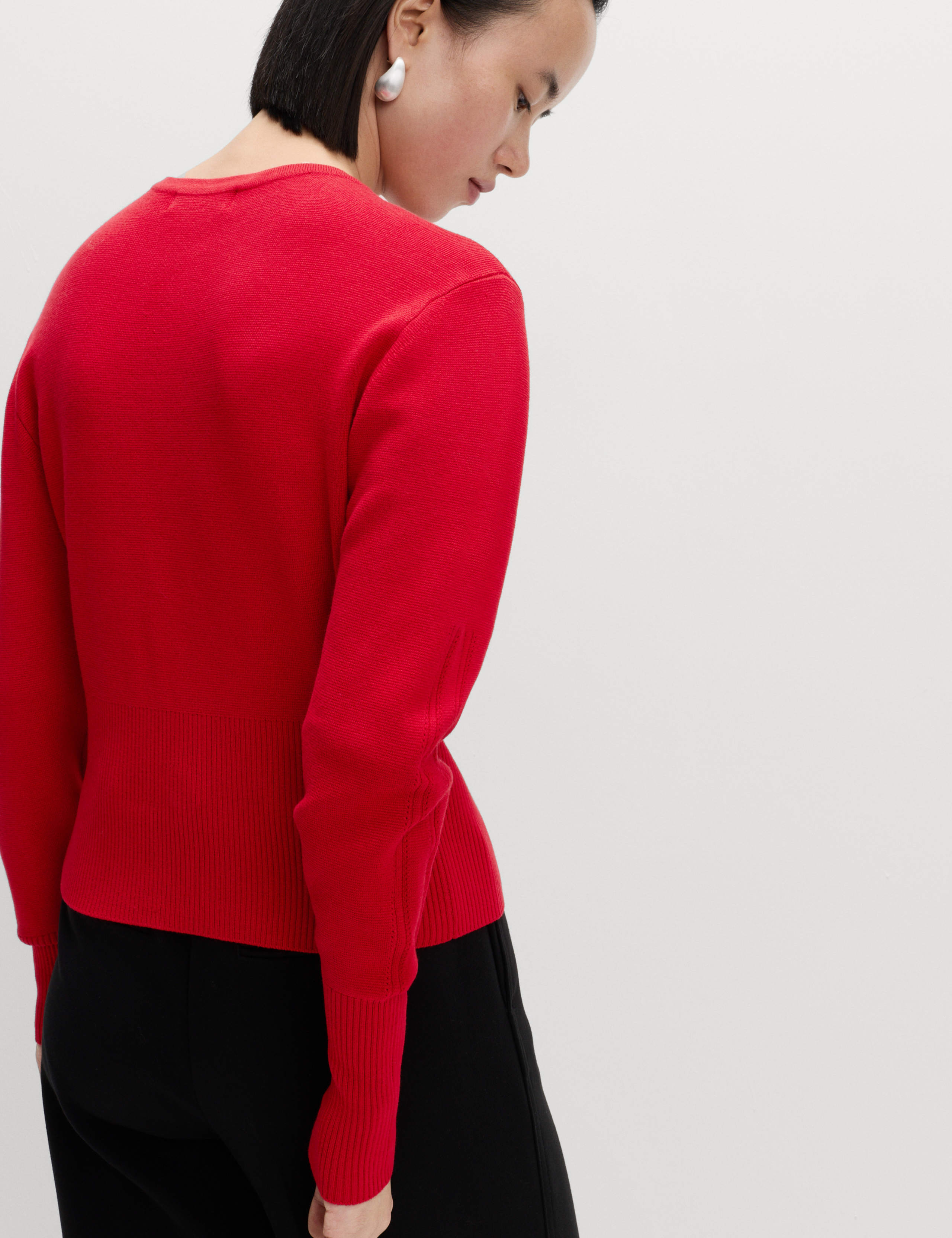 Crew Neck Waisted Knitted Top 6 of 6