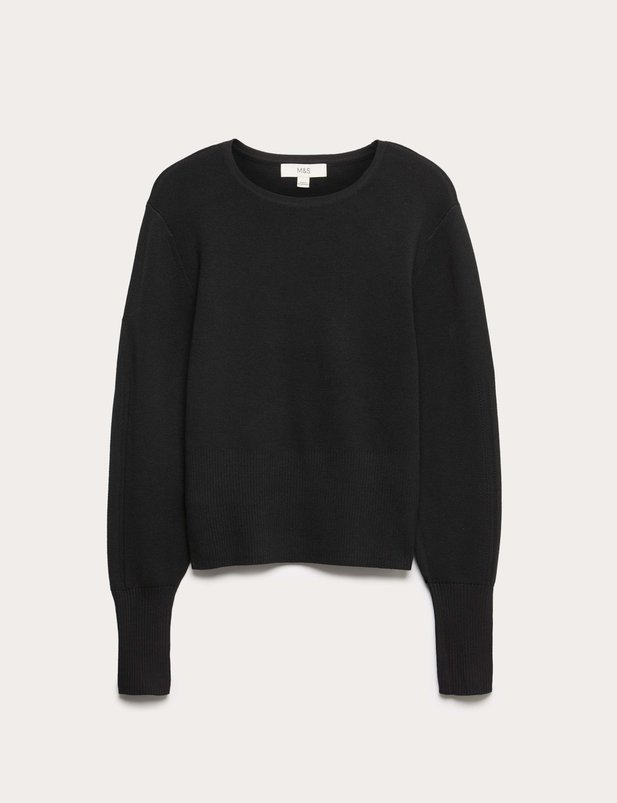 Crew Neck Waisted Knitted Top 2 of 5