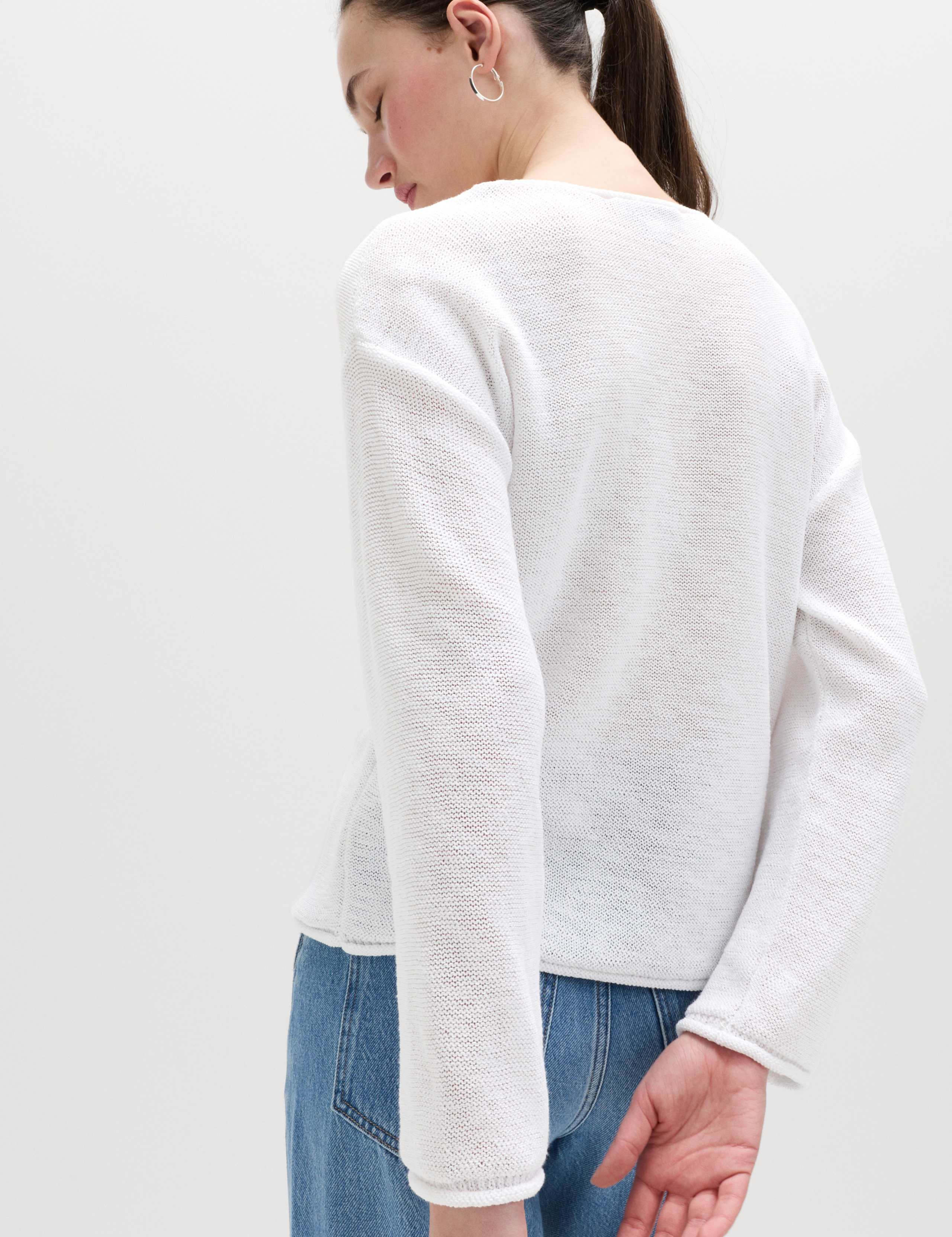 Cotton Blend V-Neck Slim Fit Jumper 4 of 6