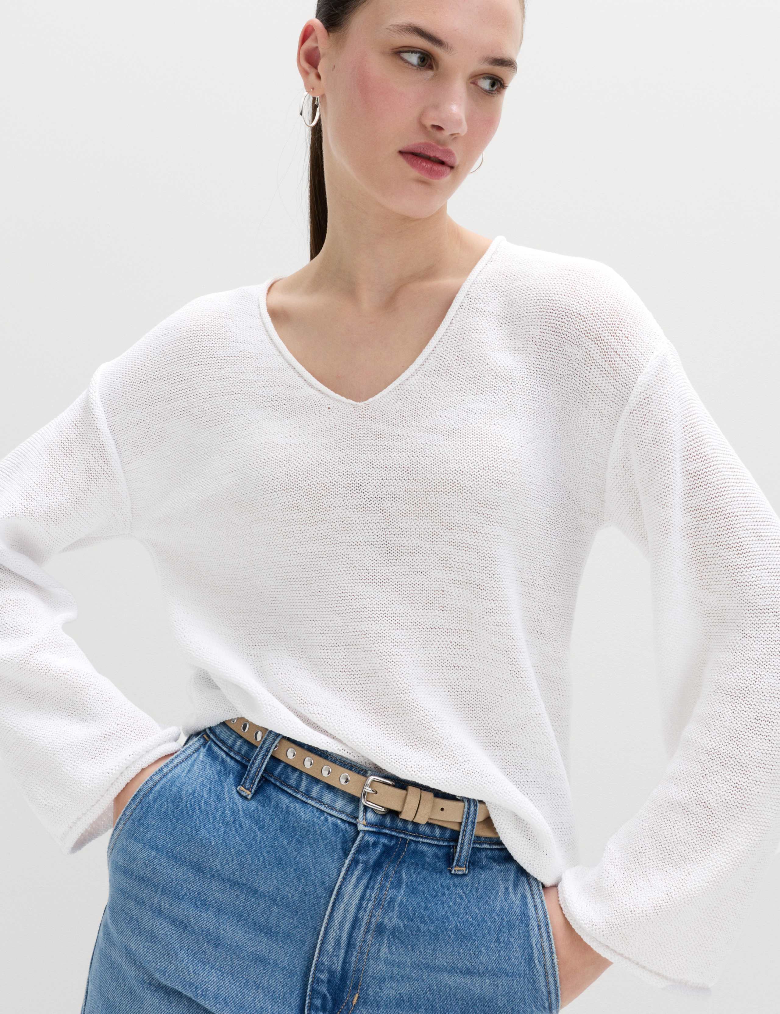 Cotton Blend V-Neck Slim Fit Jumper 6 of 6