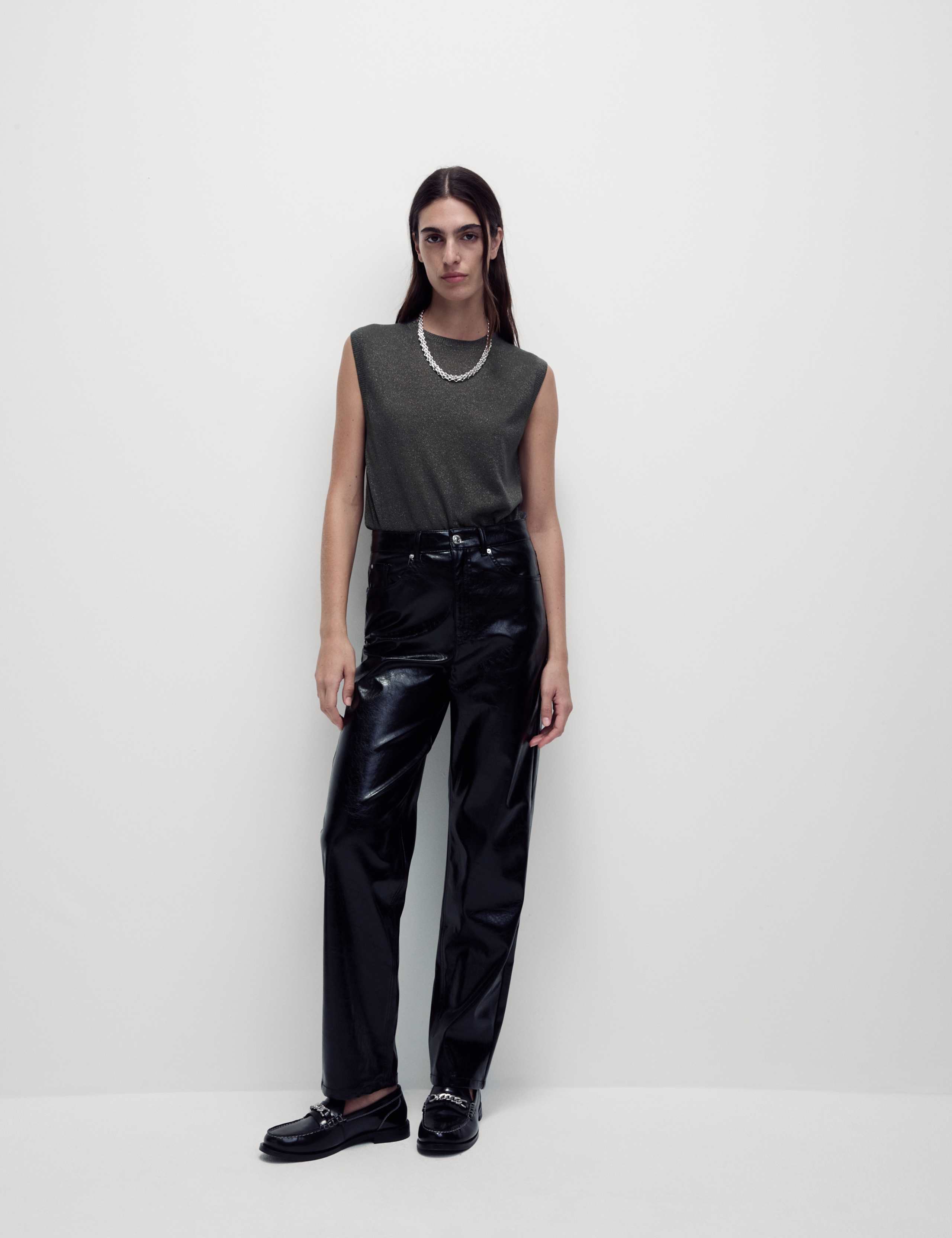 Ribbed Regular Fit Metallic Vest 6 of 7