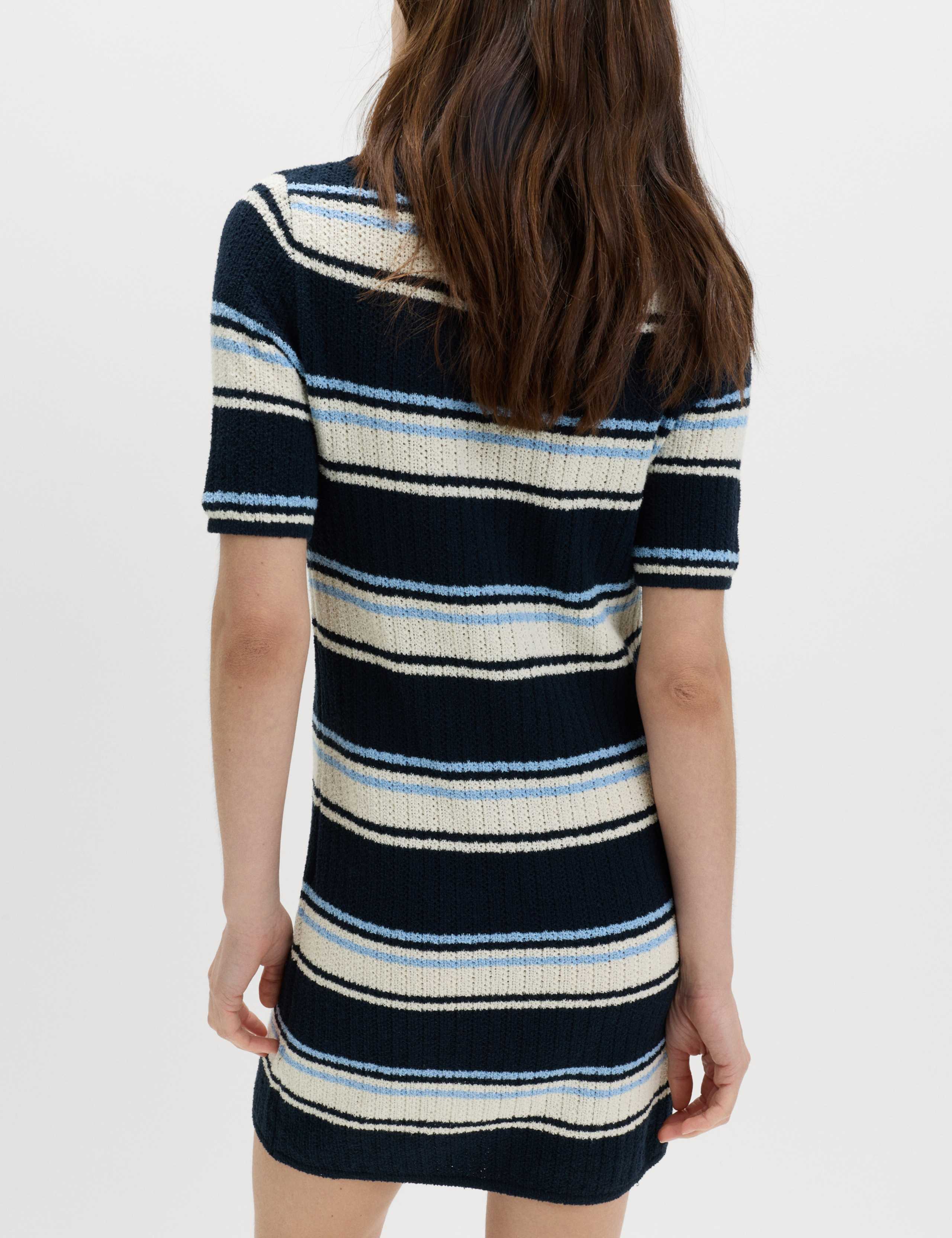 Cotton Rich Striped Knitted Mini Dress 4 of 7