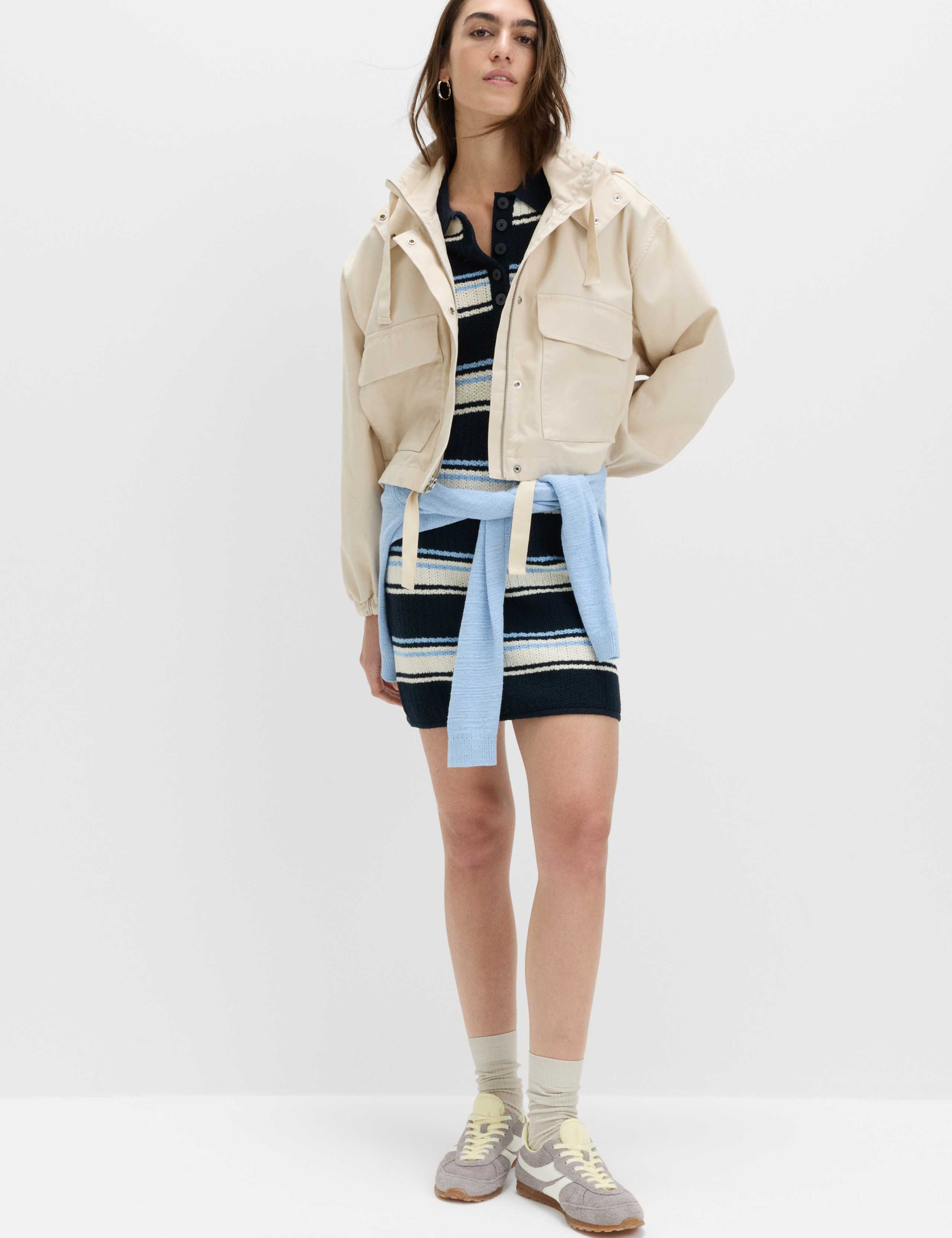 Cotton Rich Striped Knitted Mini Dress 6 of 7