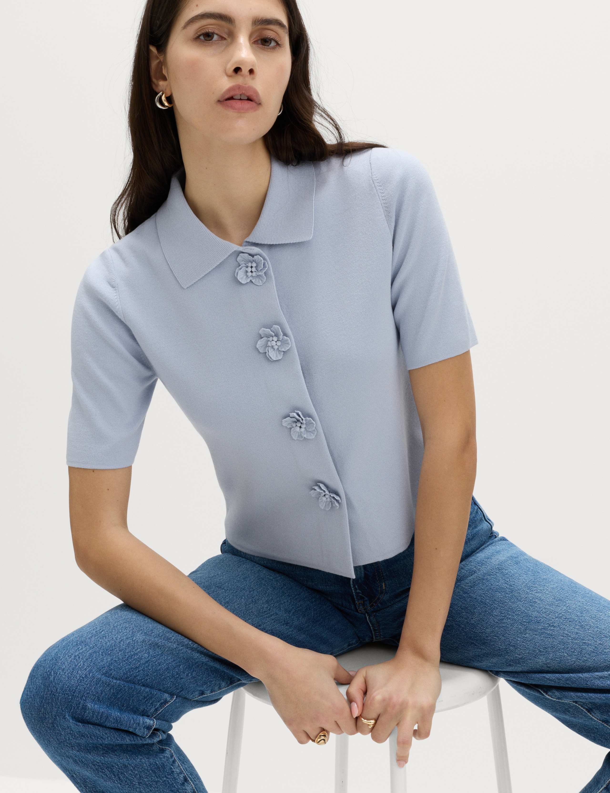 Button Detail Slim Fit Cardigan 1 of 4