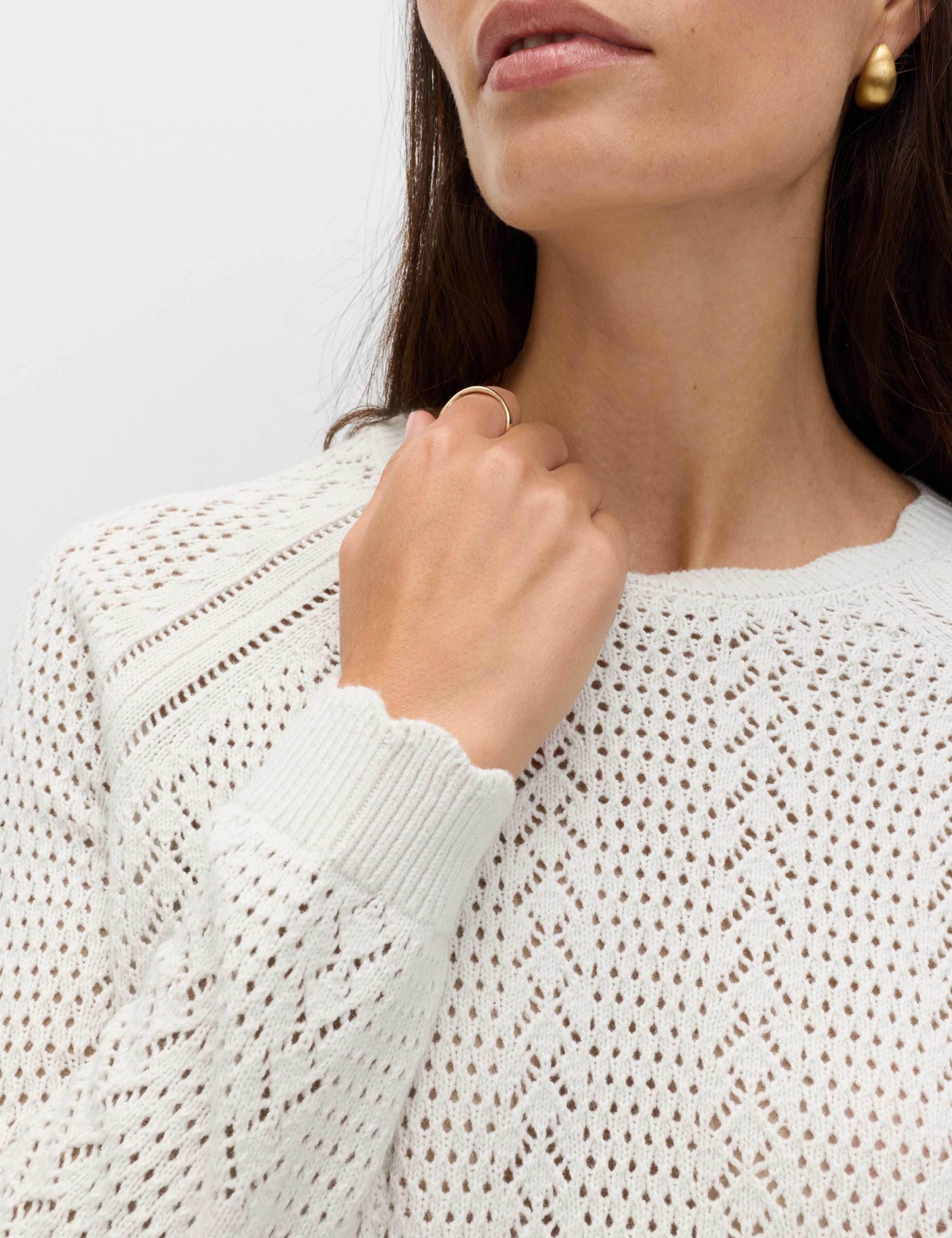 Cotton Rich Pointelle Scallop Edge Jumper 5 of 5