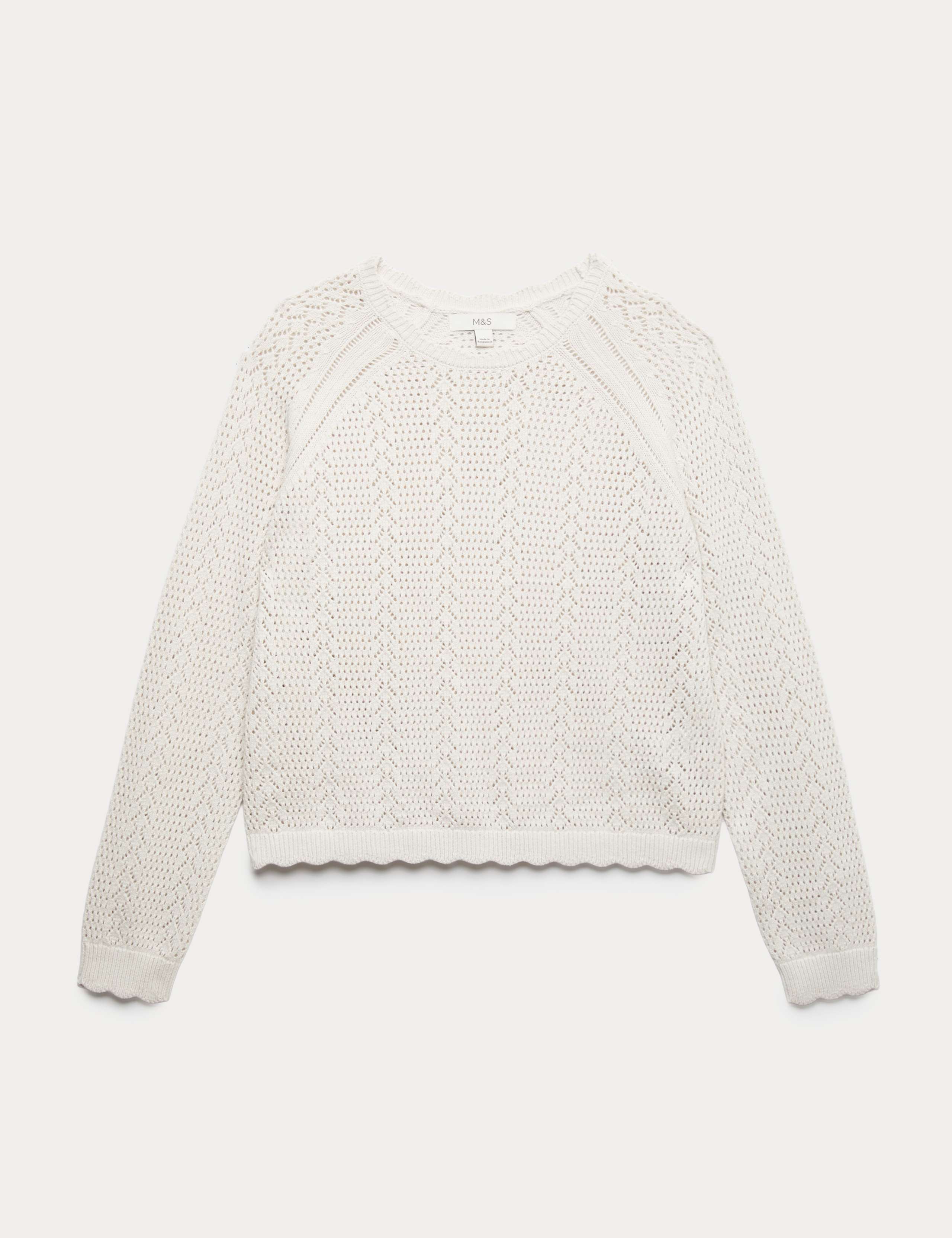 Cotton Rich Pointelle Scallop Edge Jumper 2 of 5