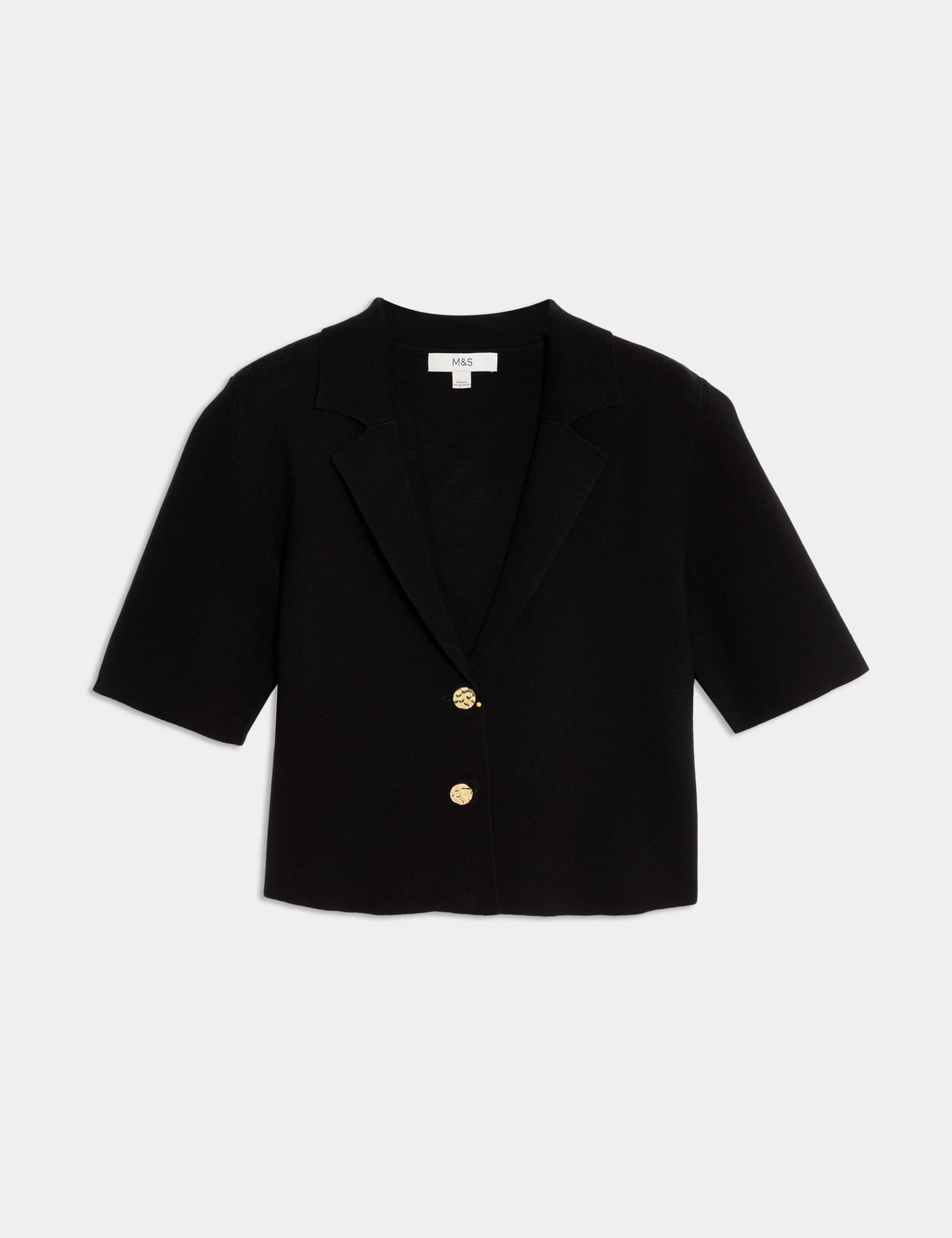 Cotton Rich Textured Knitted Blazer 2 of 6