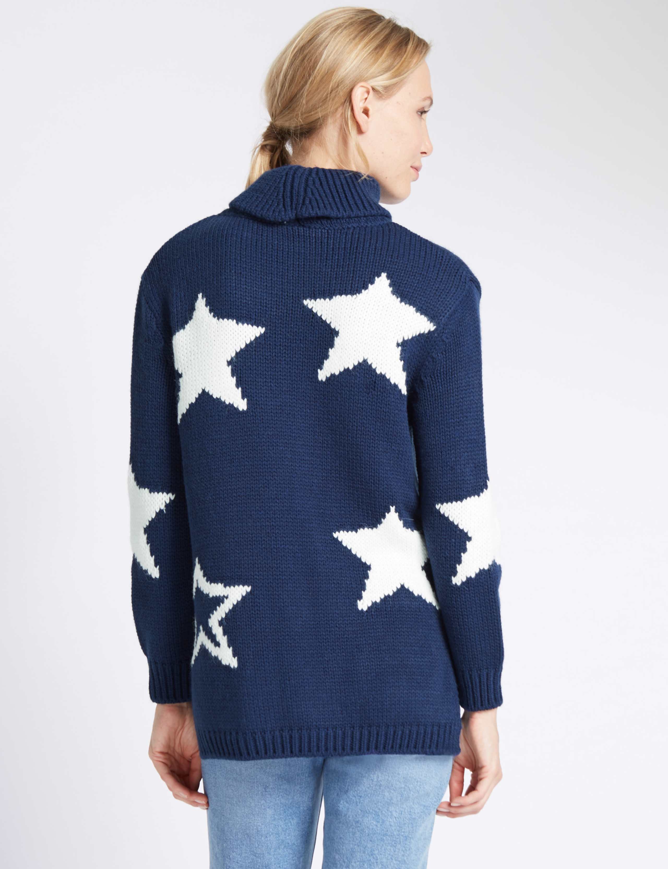 Star Print Polo Neck Jumper 3 of 4
