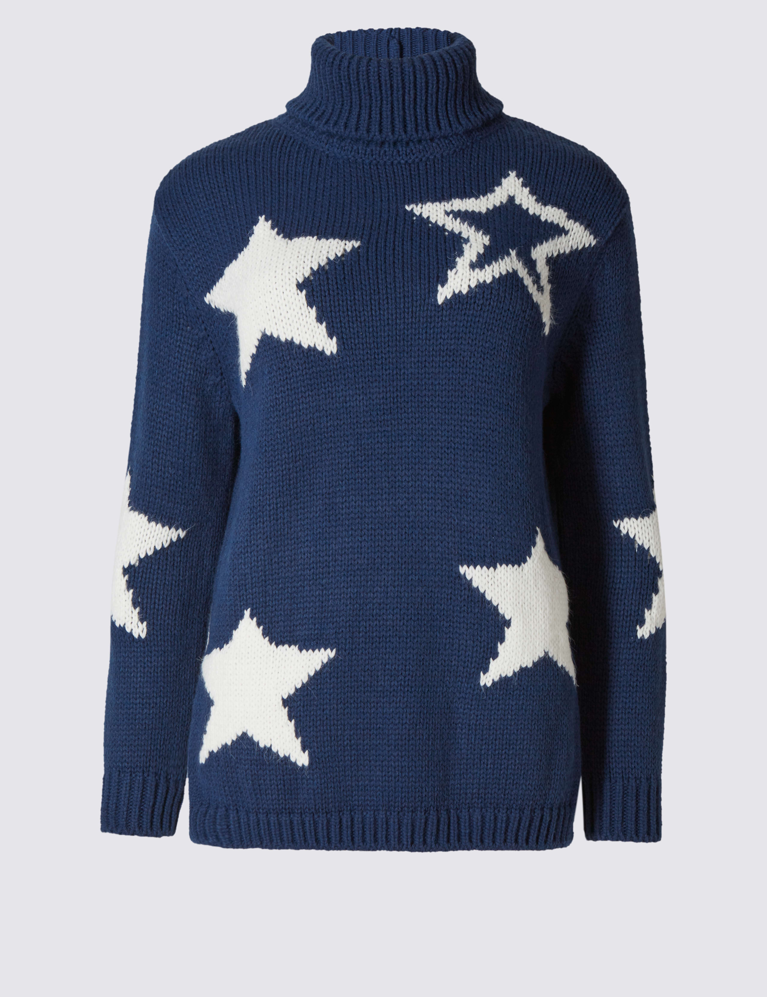 Star Print Polo Neck Jumper 2 of 4