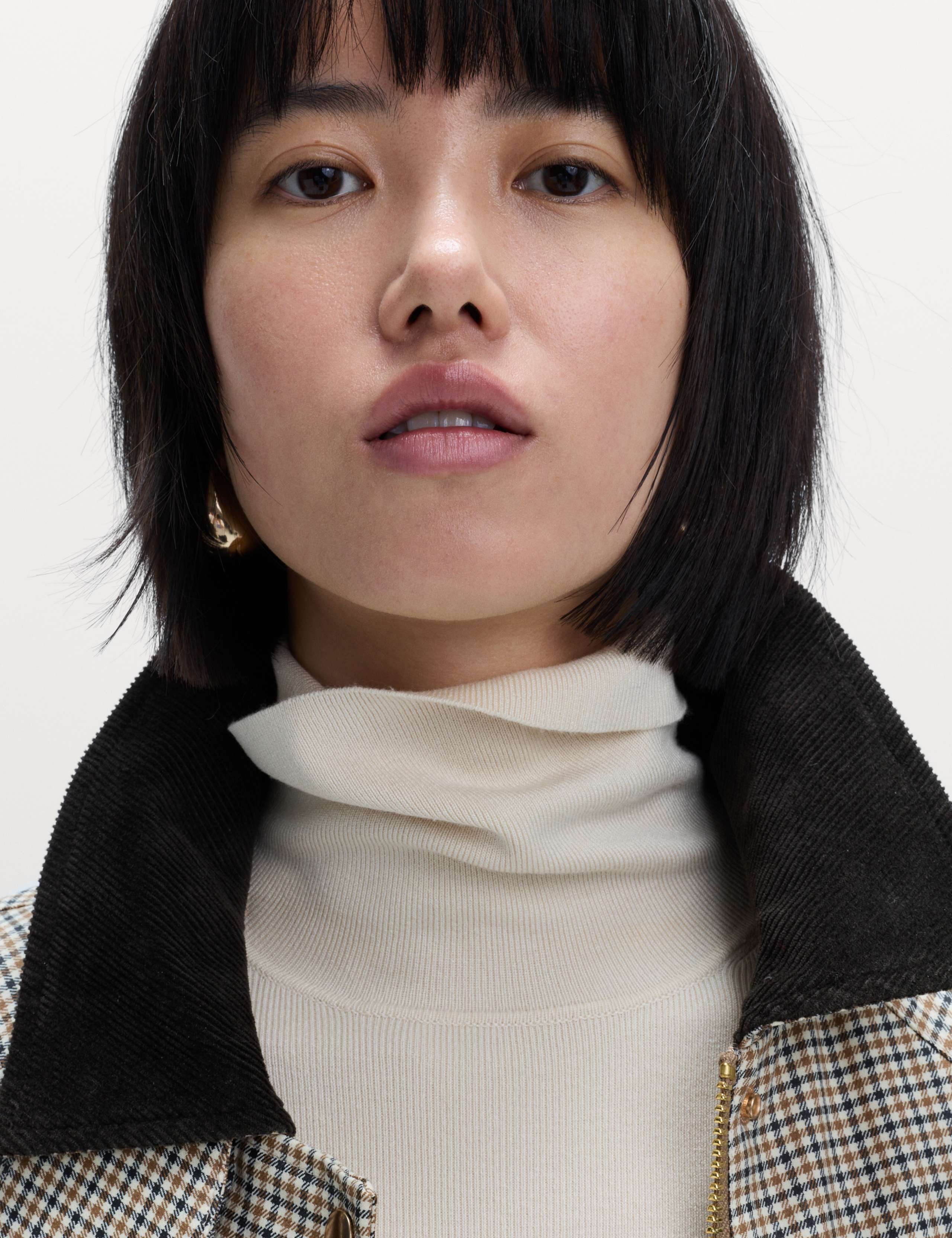 Ribbed Roll Neck Button Detail Jumper 1 of 6