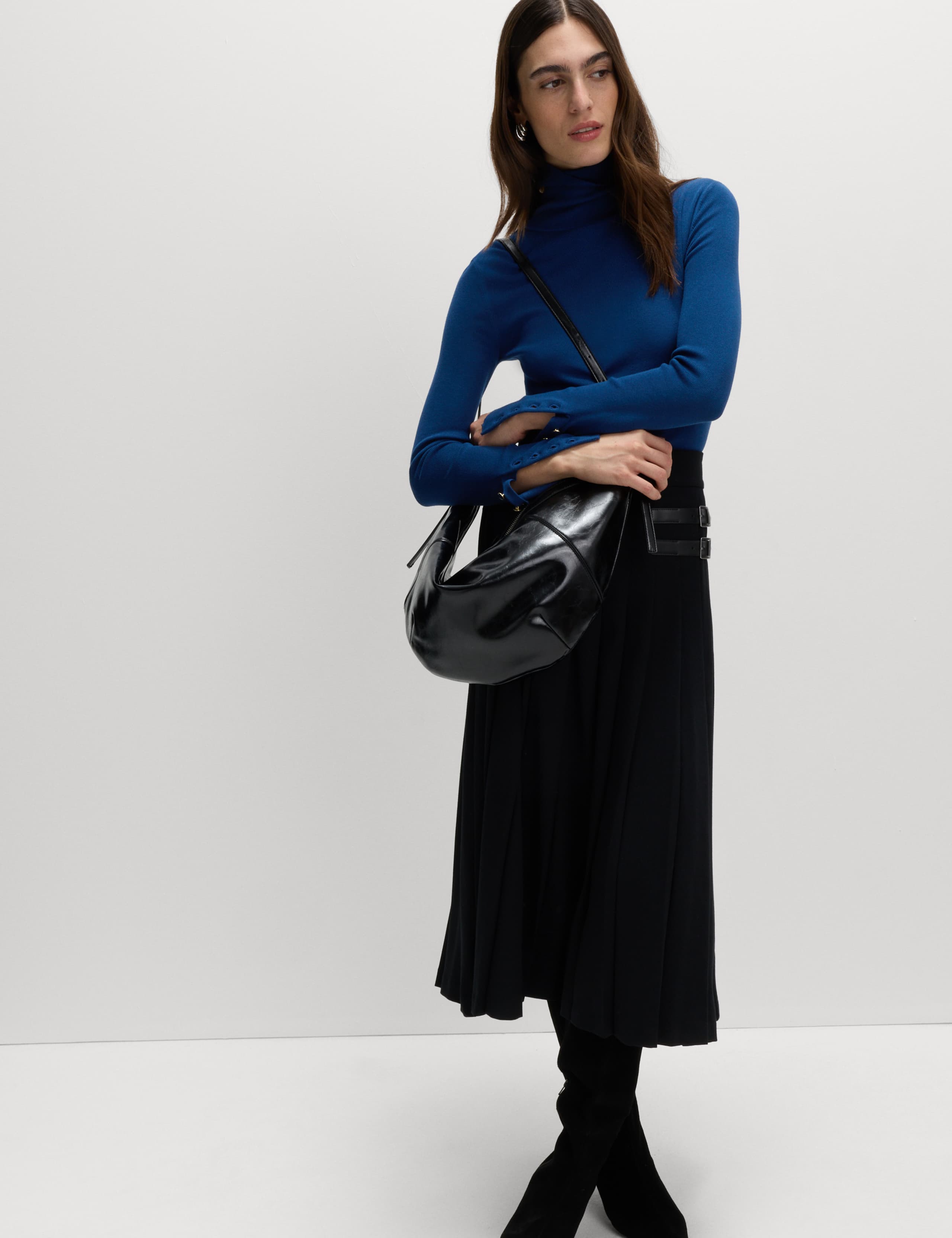 Ribbed Roll Neck Button Detail Jumper 6 of 7