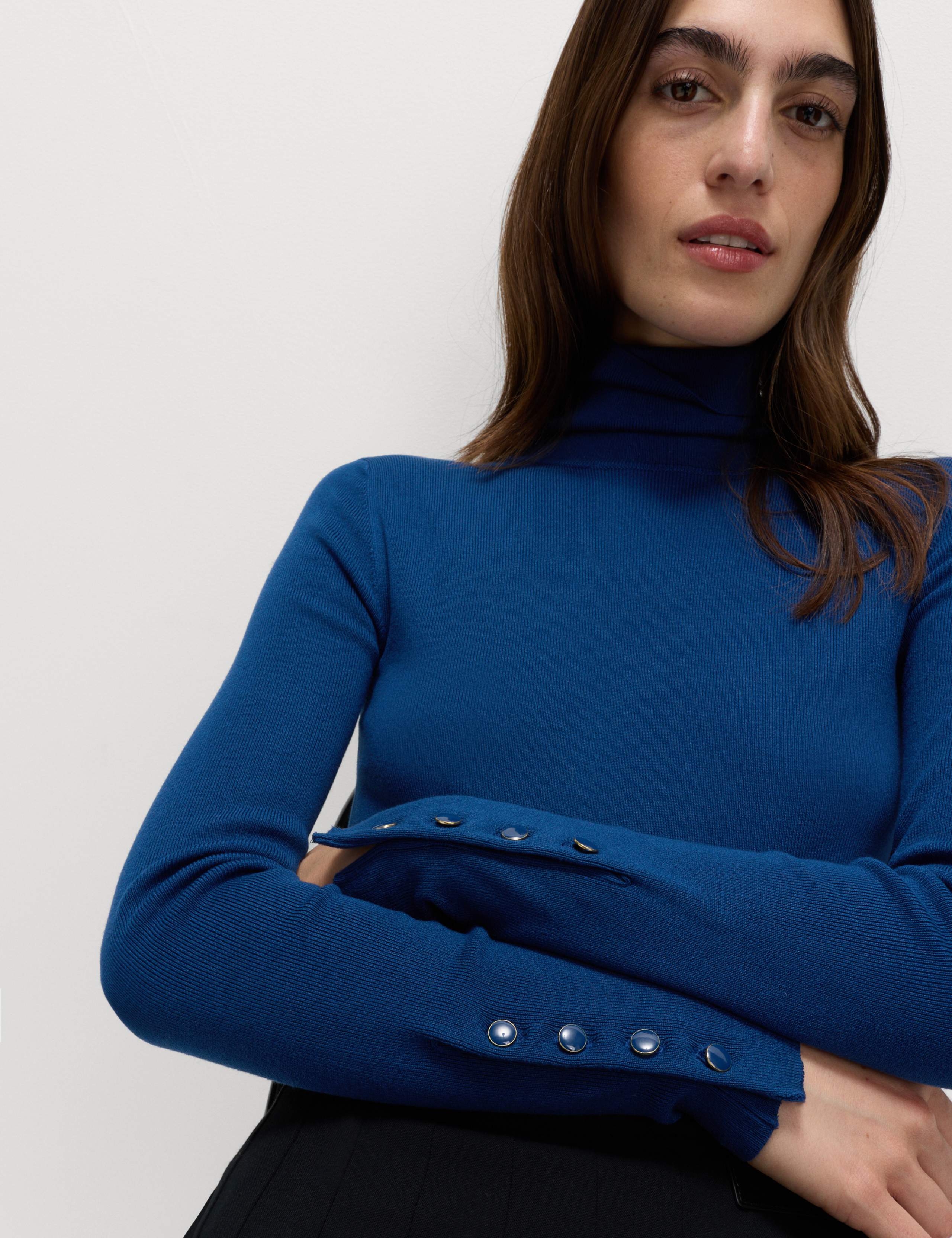 Ribbed Roll Neck Button Detail Jumper 7 of 7