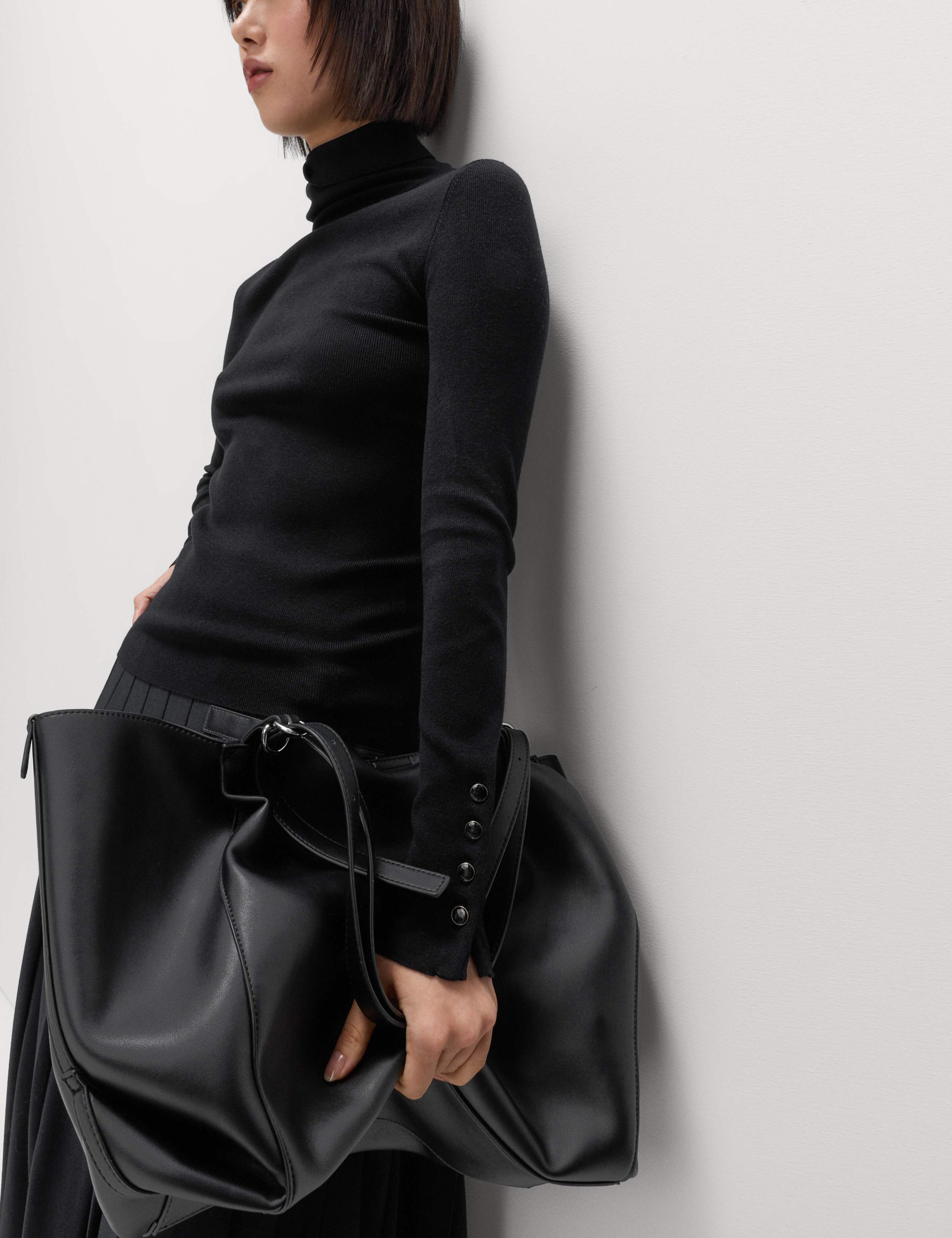 Ribbed Roll Neck Button Detail Jumper 3 of 6