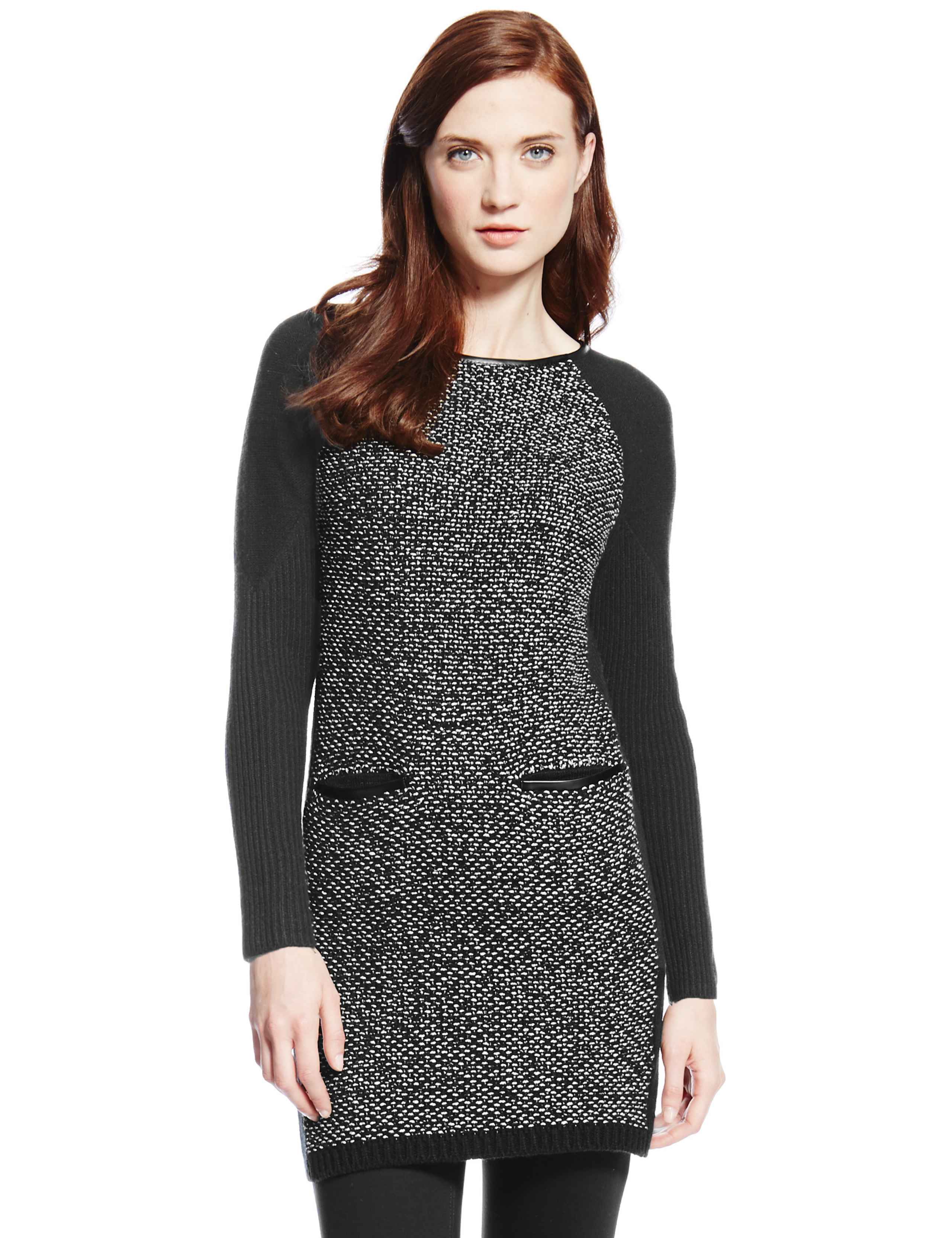 Ribbed Bardot V-Neck Jumper 1 of 3