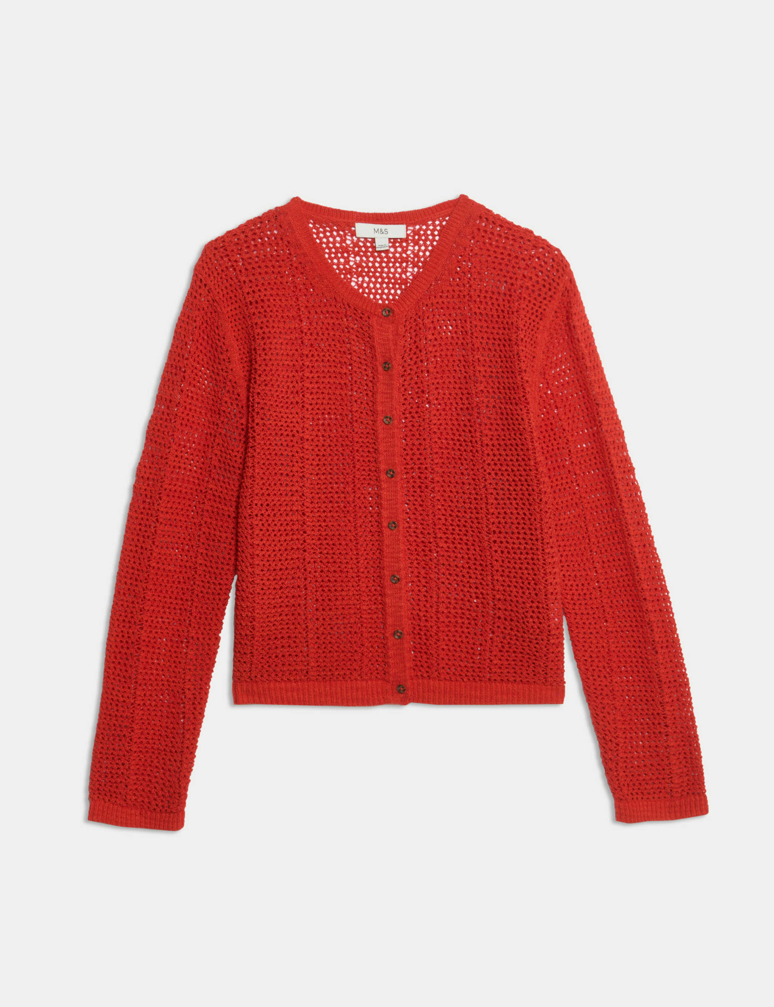 Cotton Rich Open Stitch Cropped Cardigan 2 of 6