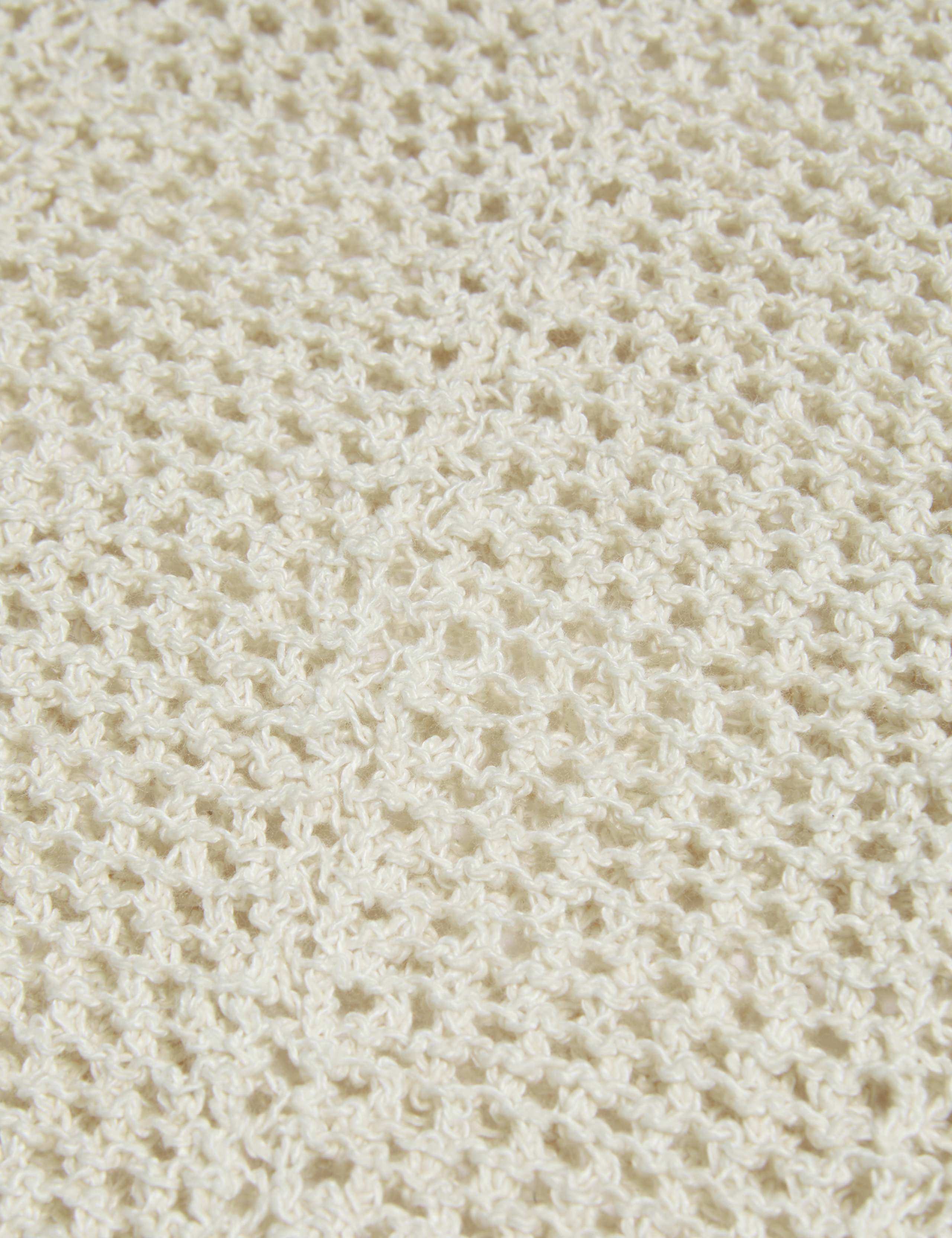 Cotton Rich Open Stitch Cropped Cardigan 6 of 6