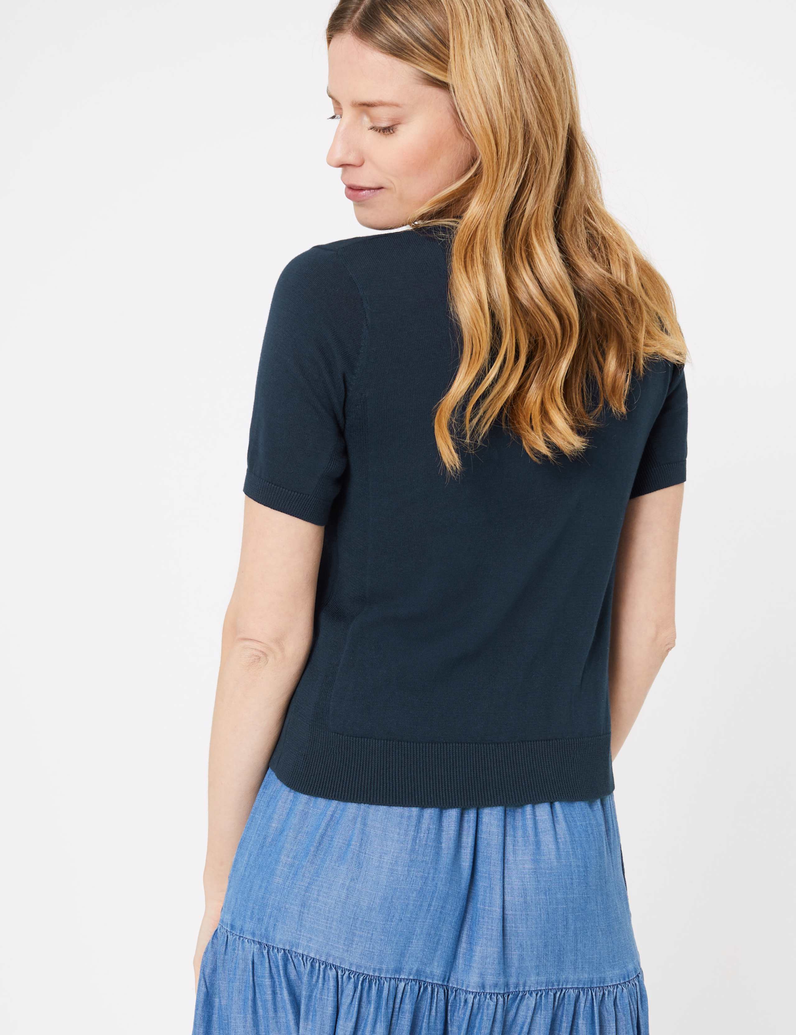 Pure Cotton Knitted Short Sleeve Top 4 of 4