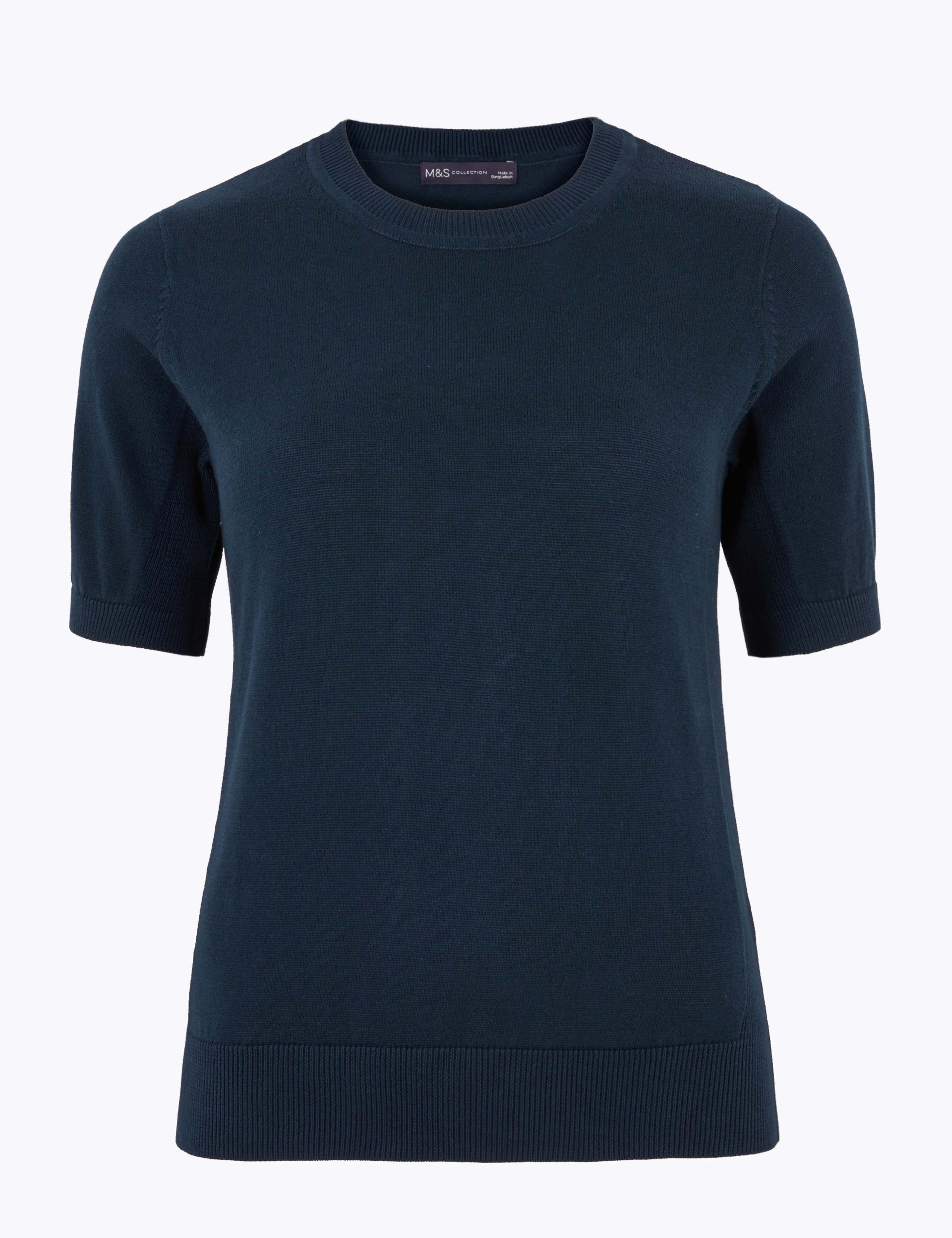 Pure Cotton Knitted Short Sleeve Top 2 of 4
