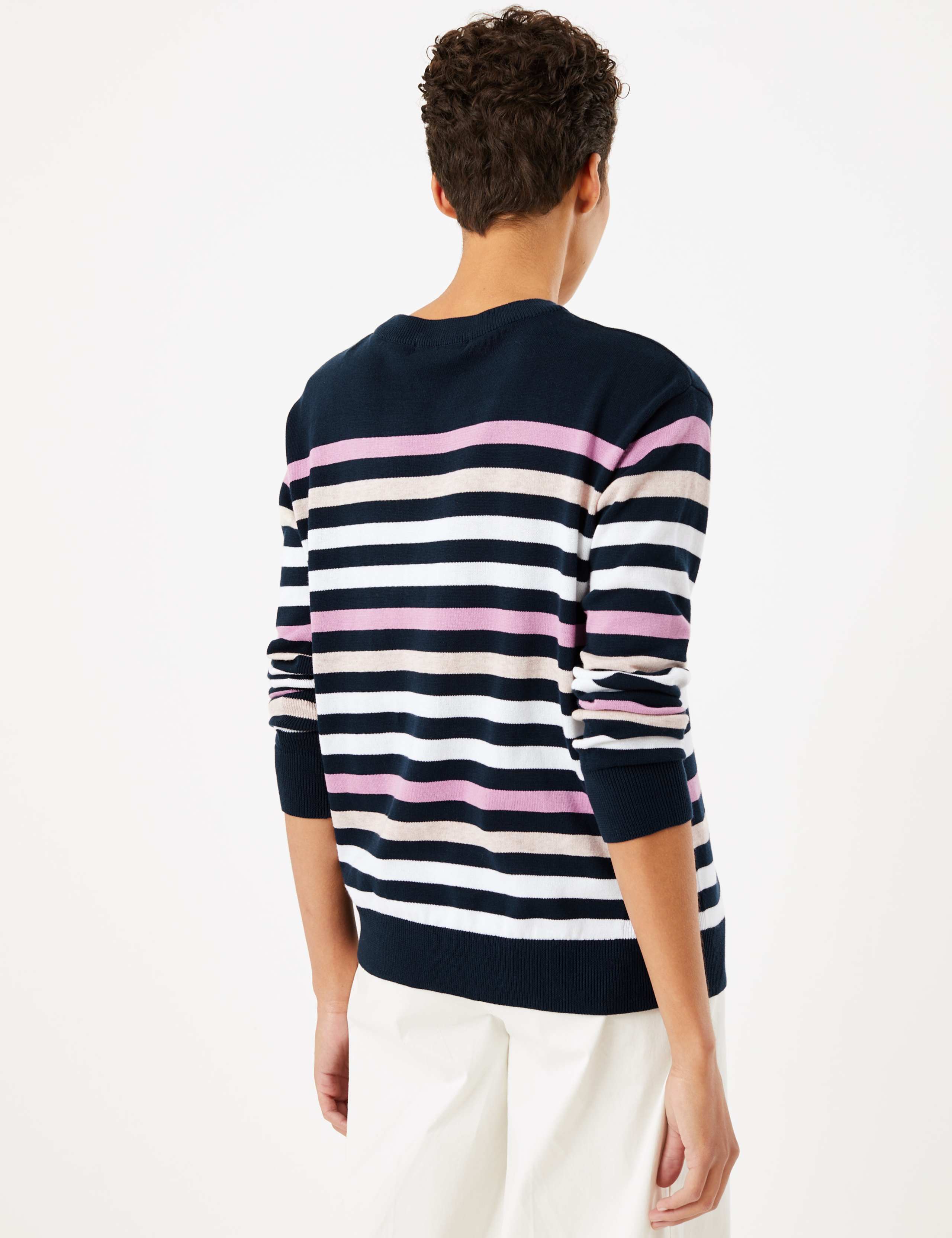 Pure Cotton Striped Relaxed Jumper 4 of 5