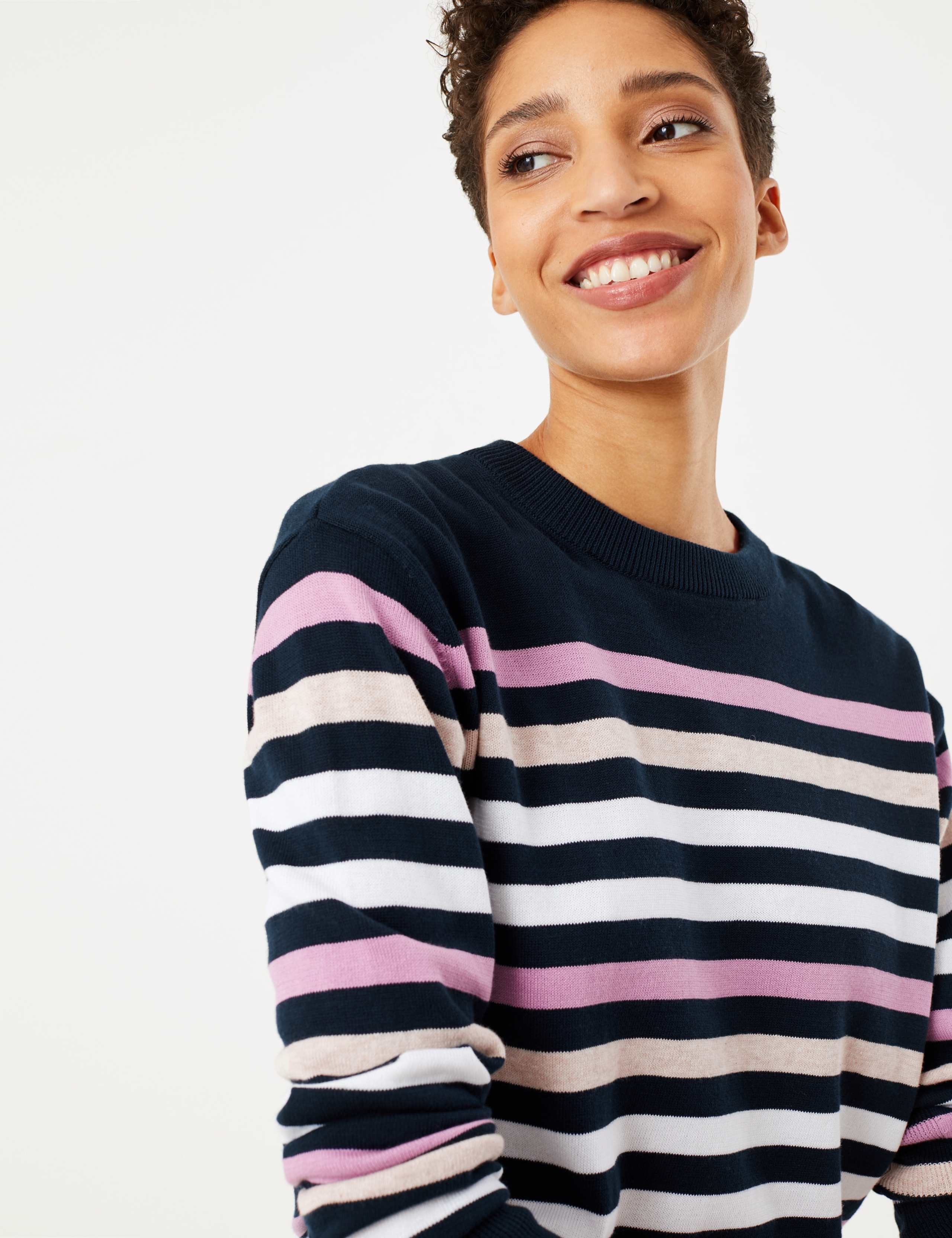 Pure Cotton Striped Relaxed Jumper 5 of 5