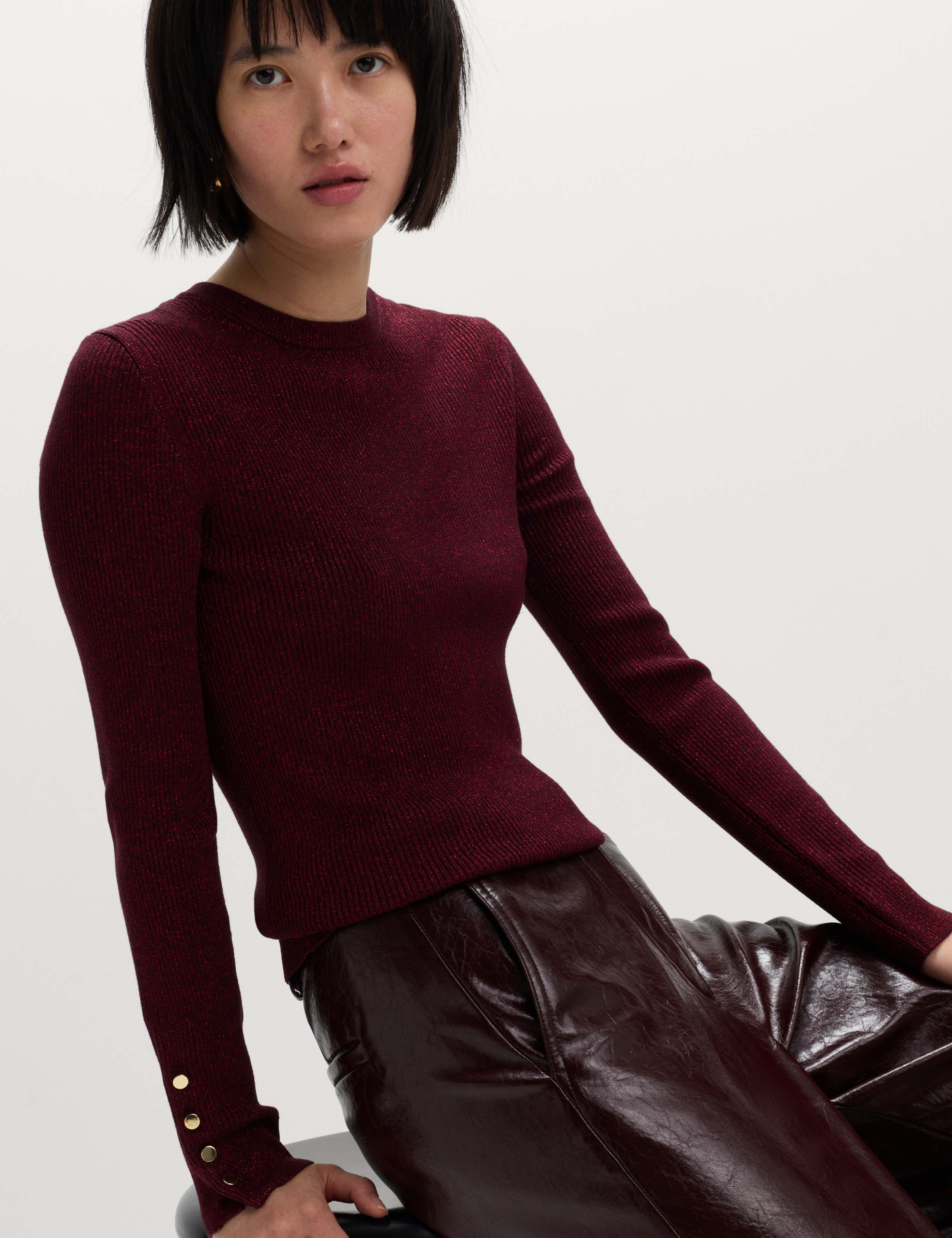 Sparkly Ribbed Button Detail Jumper 3 of 5