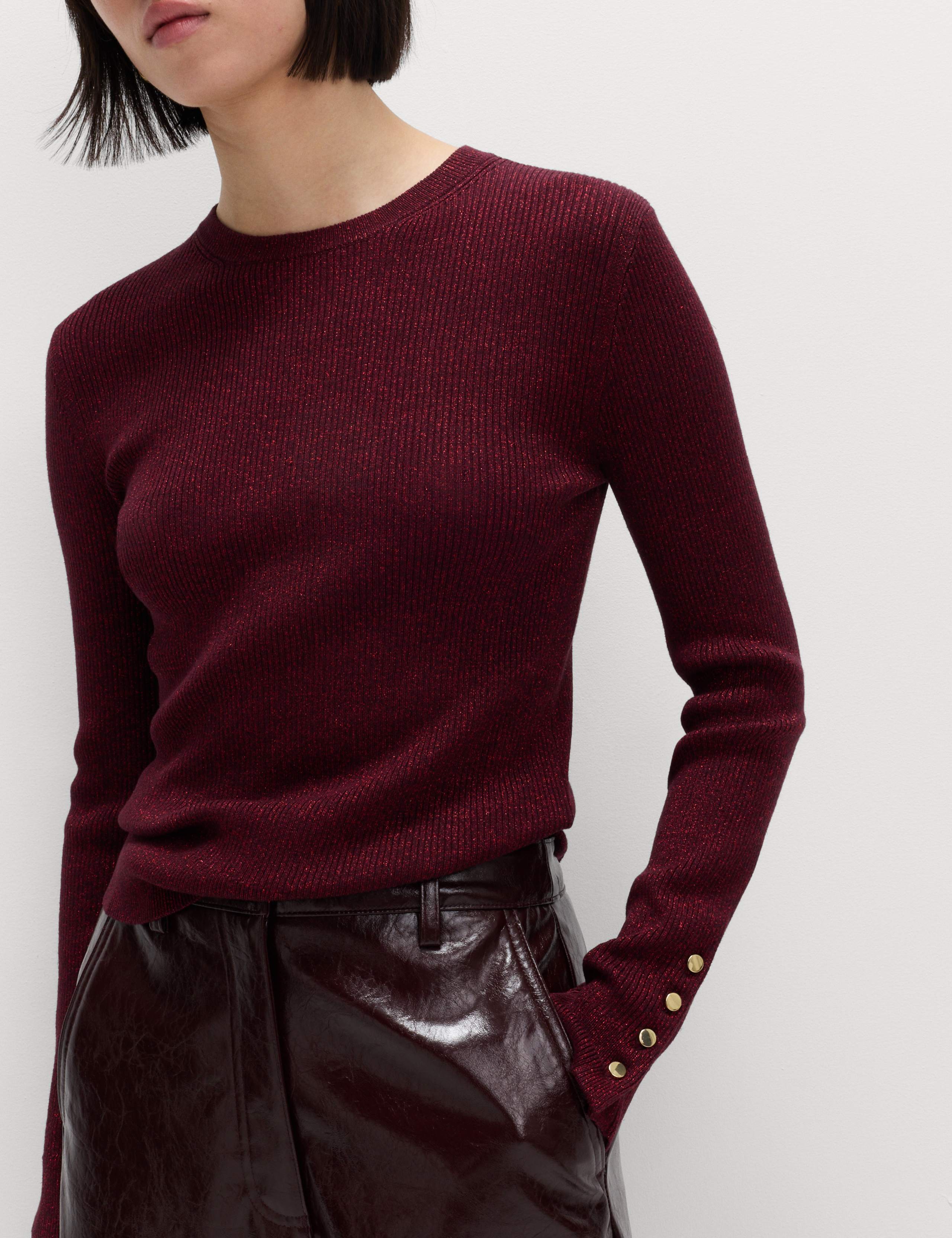 Sparkly Ribbed Button Detail Jumper 5 of 5