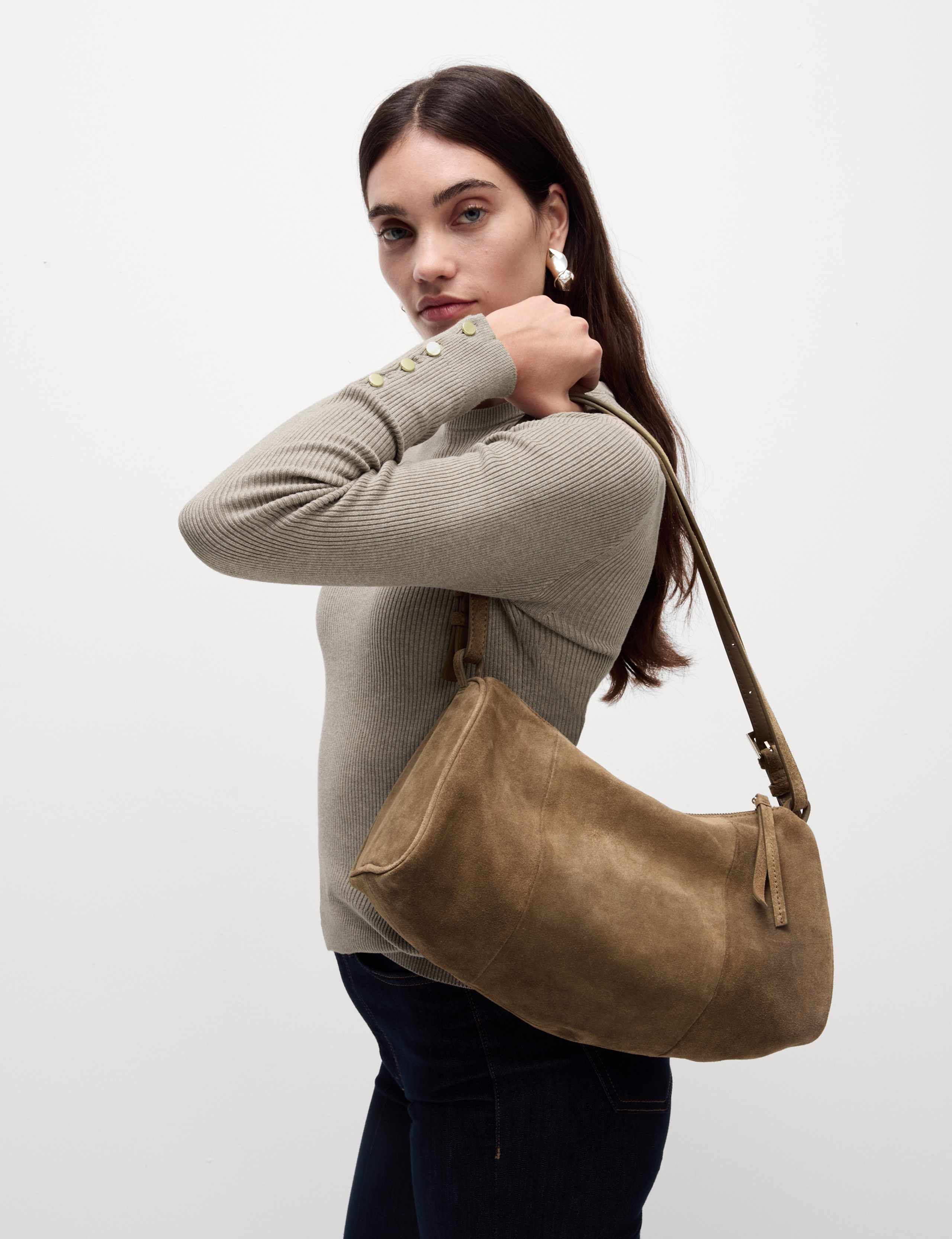 Ribbed Crew Neck Button Detail Jumper 5 of 6