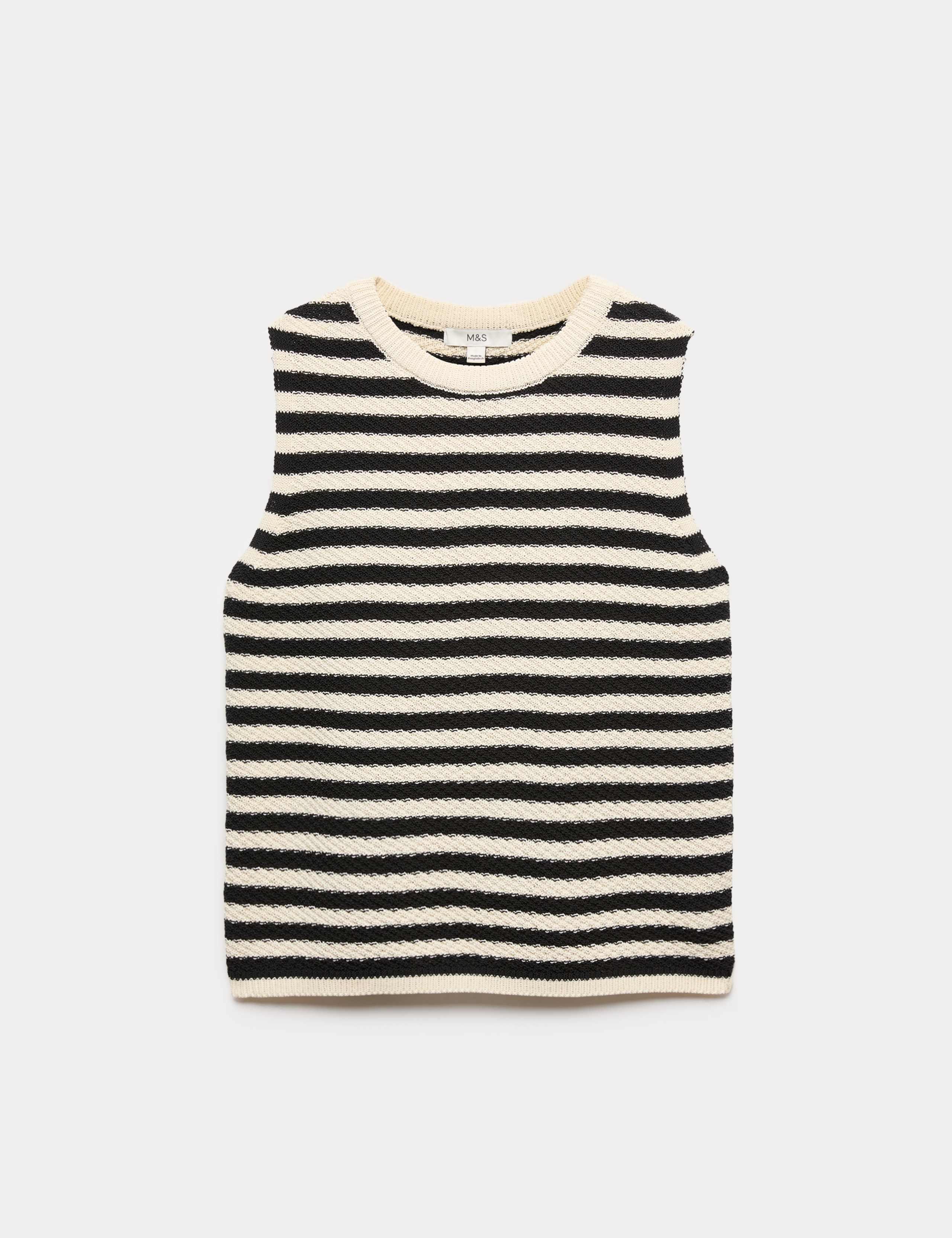 Cotton Rich Striped Slim Fit Knitted Top 2 of 5